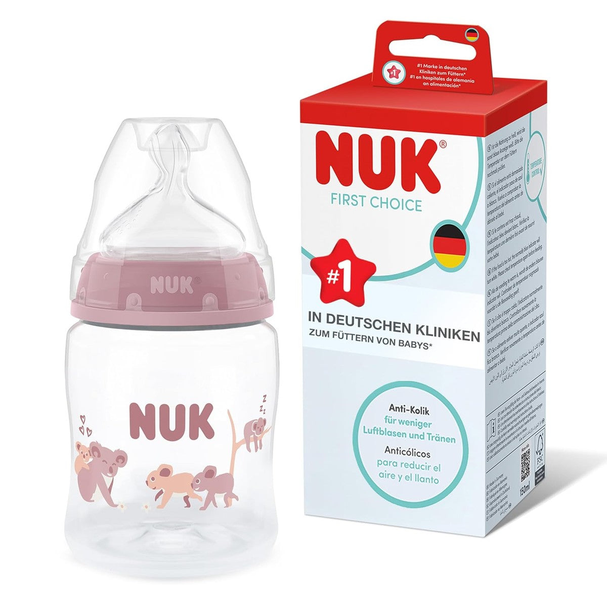 NUK First Choice babyfles 0+ maanden 150 ml koala 1 stuk – NUK