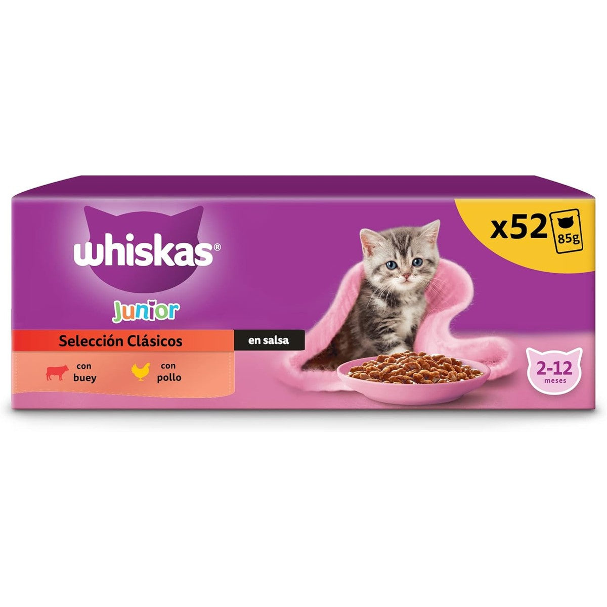 Whiskas Junior Classic natvoer kattenvoer 52 x 85 g