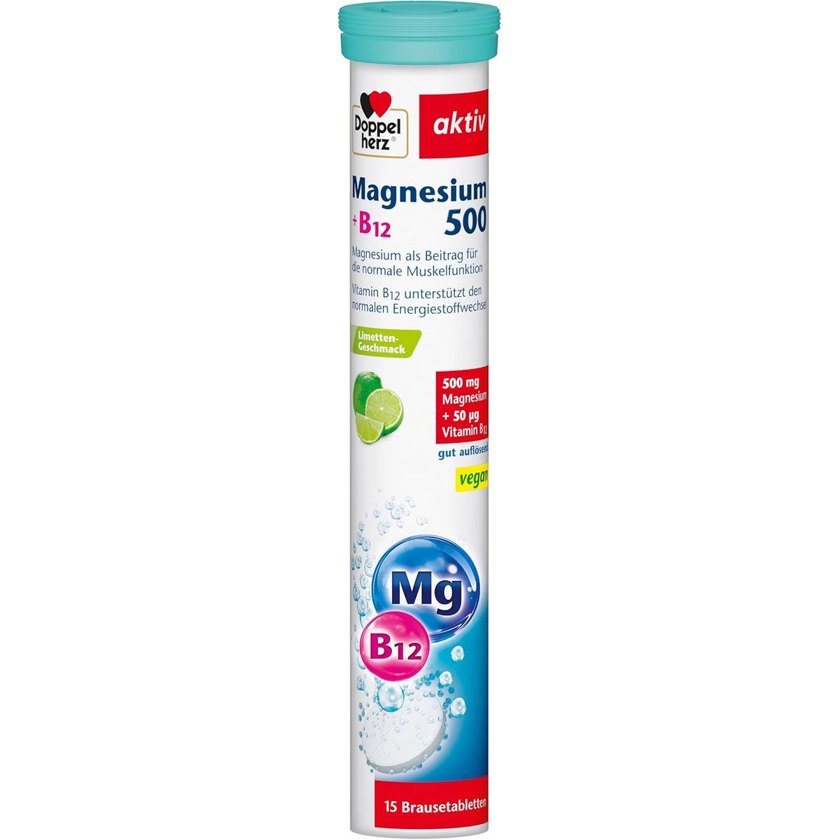 Doppelherz Magnesium 500 + B12 - met limoensmaak – Doppelherz