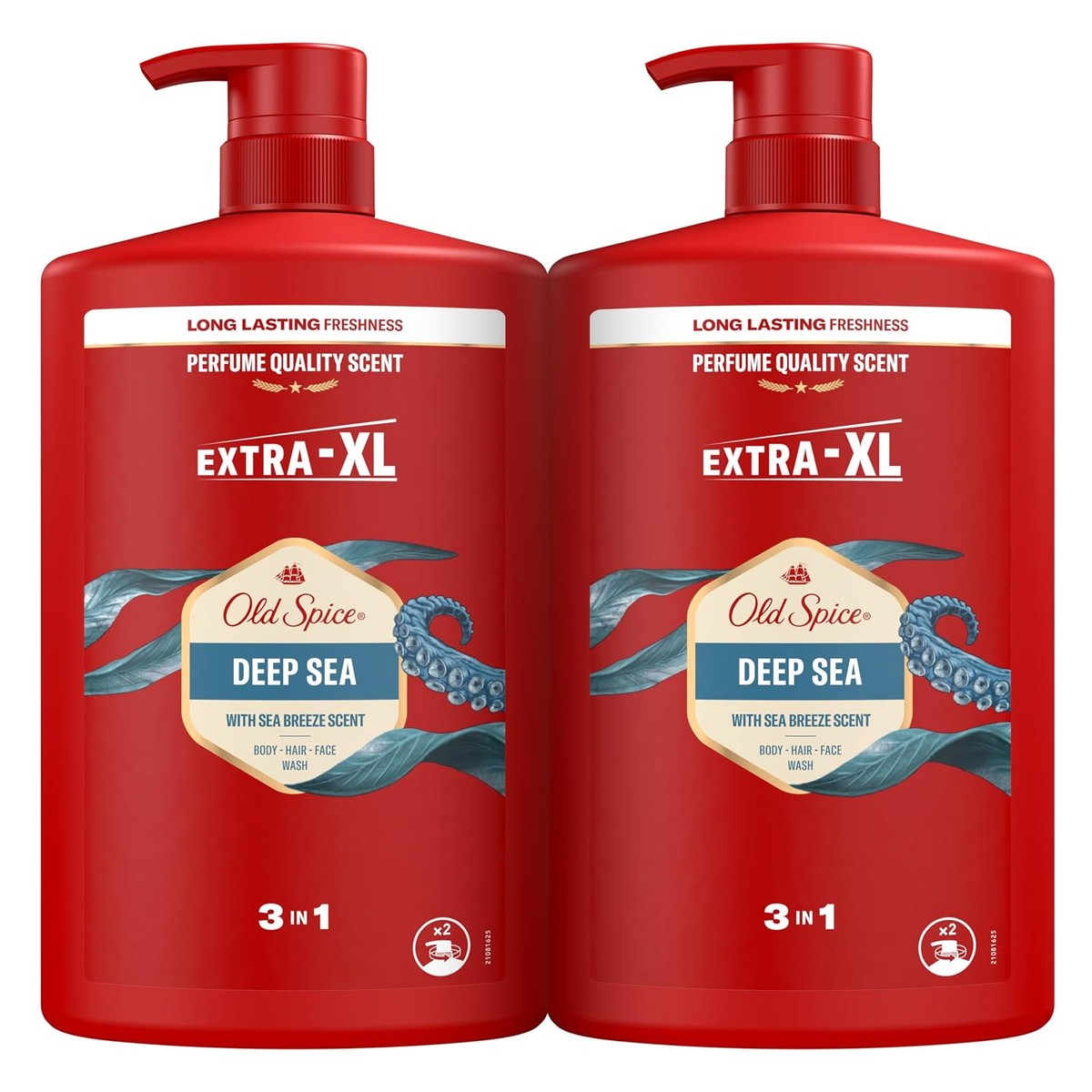 Old Spice Deep Sea 3-in-1 Douchegel en shampoo 2 x 1000 ml