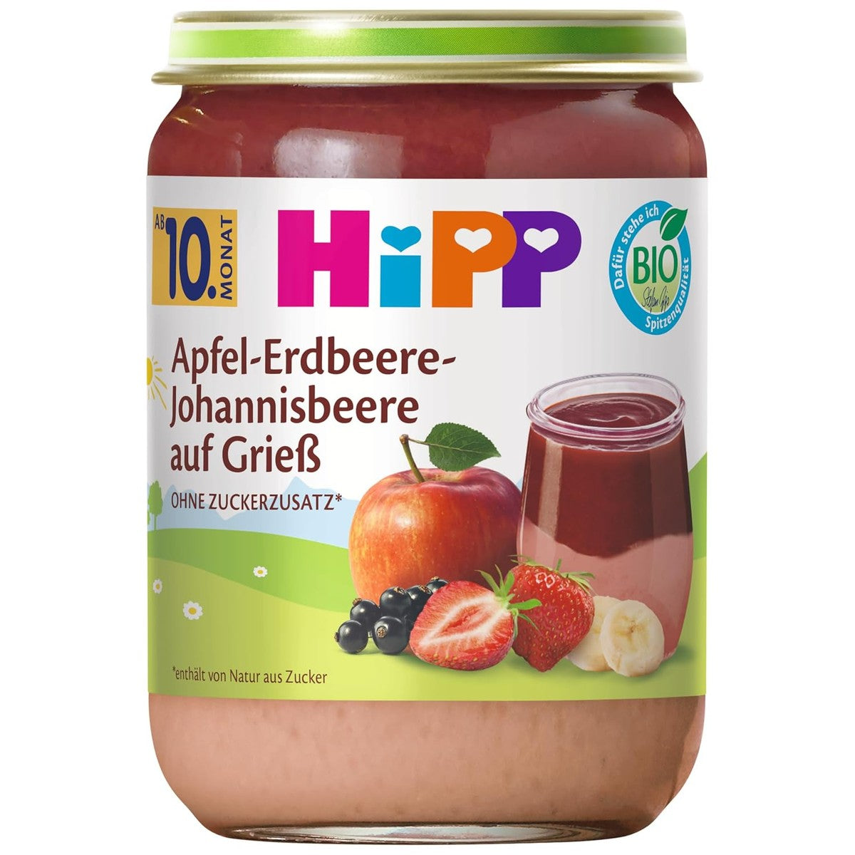 HiPP Apfel-Erdbeere-Johannisbeere auf Grieß 6x190g – HiPP
