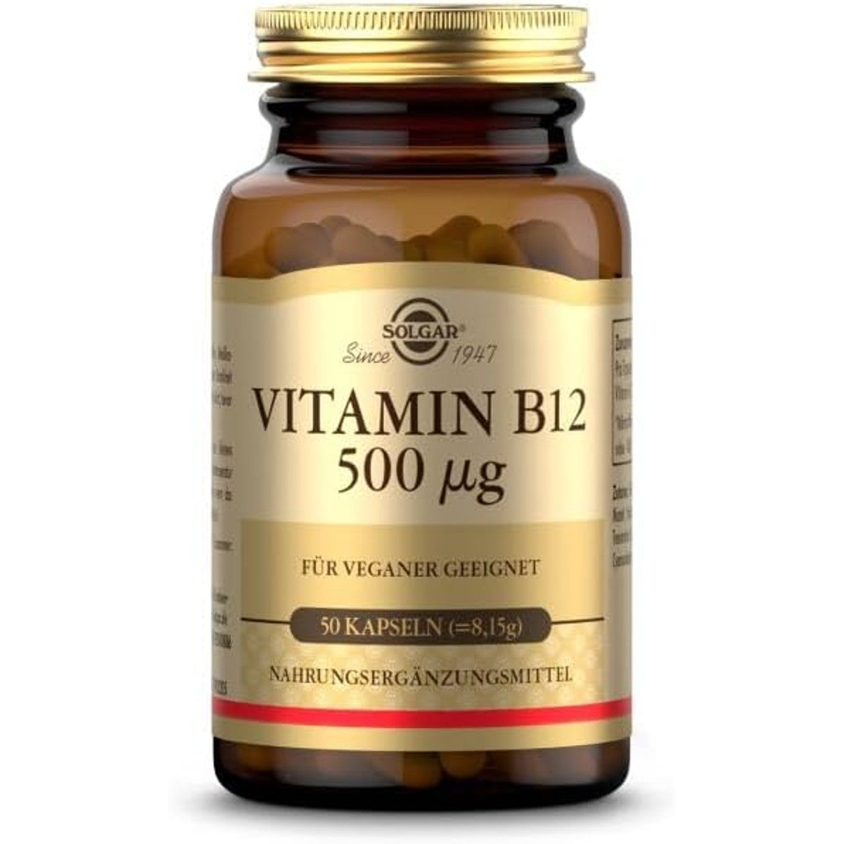 SOLGAR® Vitamine B12 500 µg - ondersteunt zenuwen, psyche en energiestofwisseling, vermindert vermoeidheid - ideaal voor veganisten en vegetariërs - 50 dagen voorraad – SOLGAR