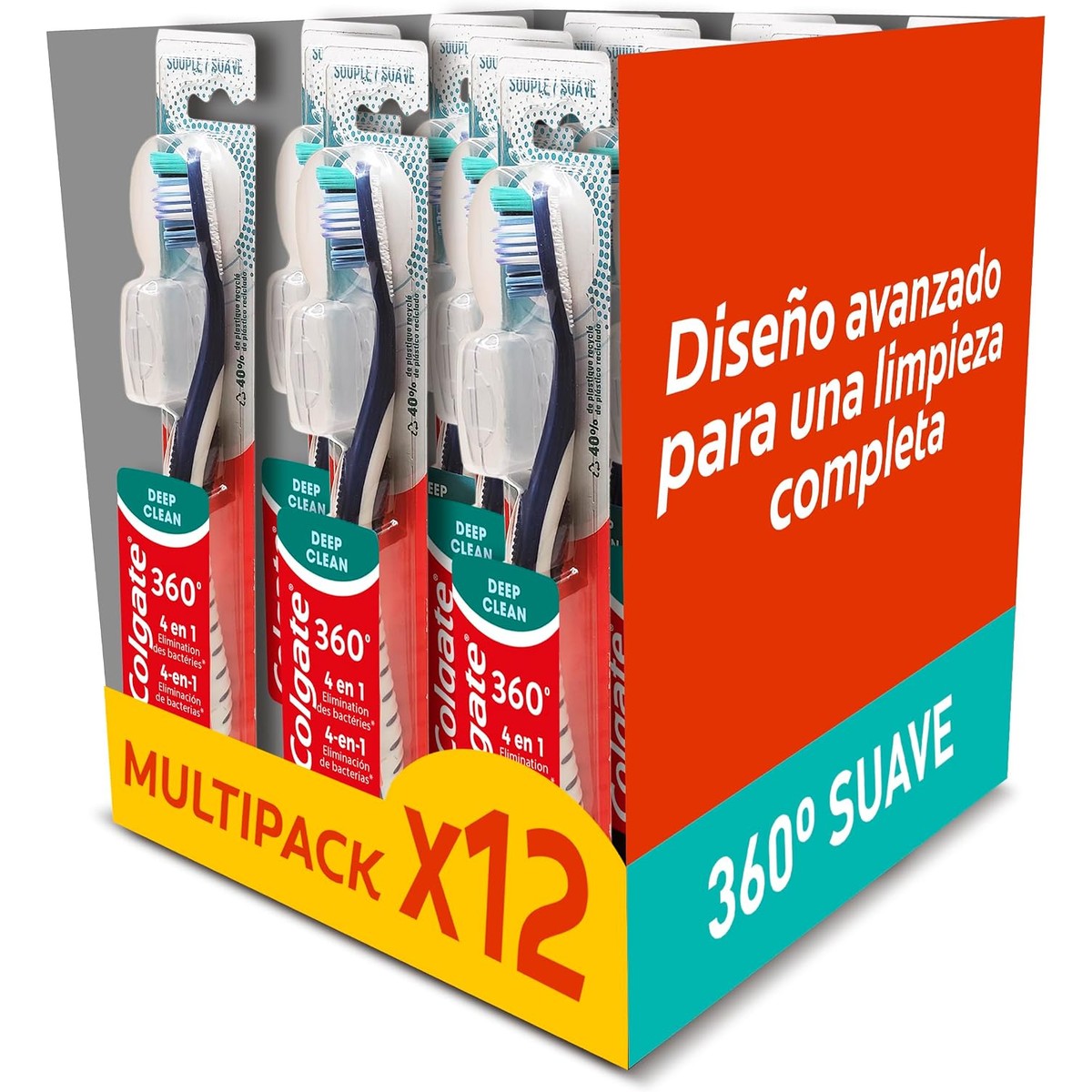 Colgate 360 Deep Clean zachte tandenborstels 12 stuks – Colgate