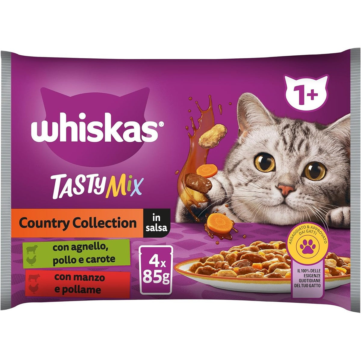 Whiskas Tasty Mix natvoer kattenvoer Country in Sauce 52 x 85 g