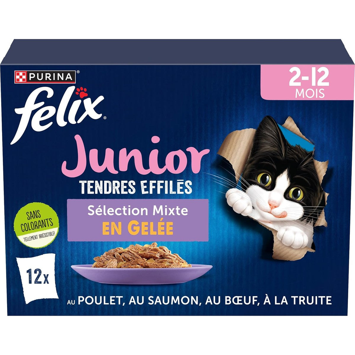 Purina Felix Junior kattenvoer in gelei gemengde selectie 12 x 85 g
