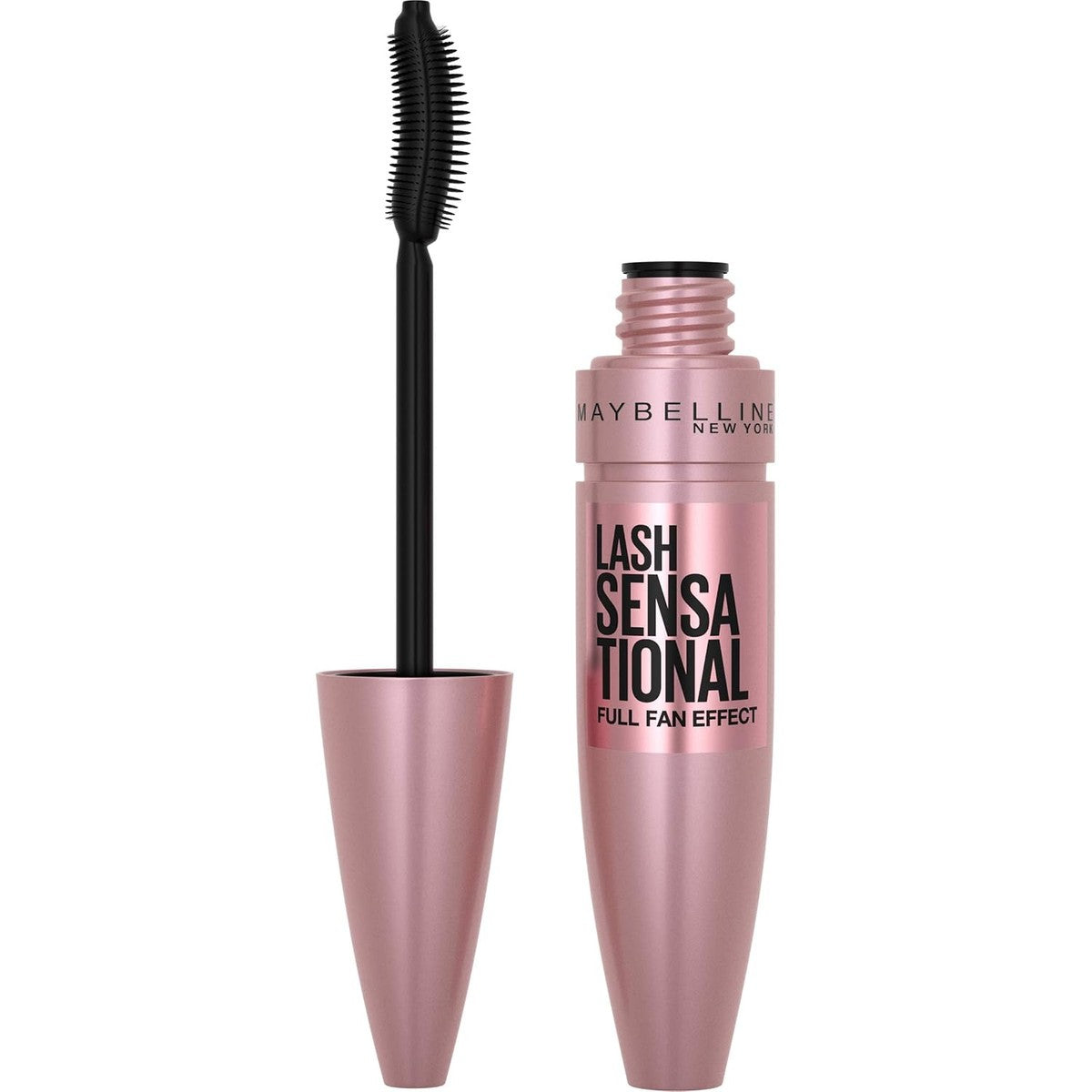 Maybelline New York Lash Sensational Volle Wimperwaaiers Mascara voor volumineuze wimpers, 2-in-1 wimperontvoulerborstel voor het waaiereffect, kleur: Very Black, 9,5ml – MAYBELLINE