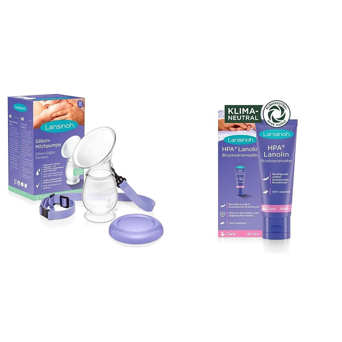 Lansinoh Siliconen Borstkolf & HPA Lanoline Tepelzalf 40 ml