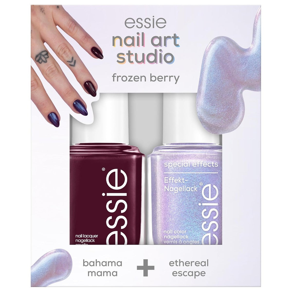 essie nail art studio set frozen berry 2 x 13,5 ml