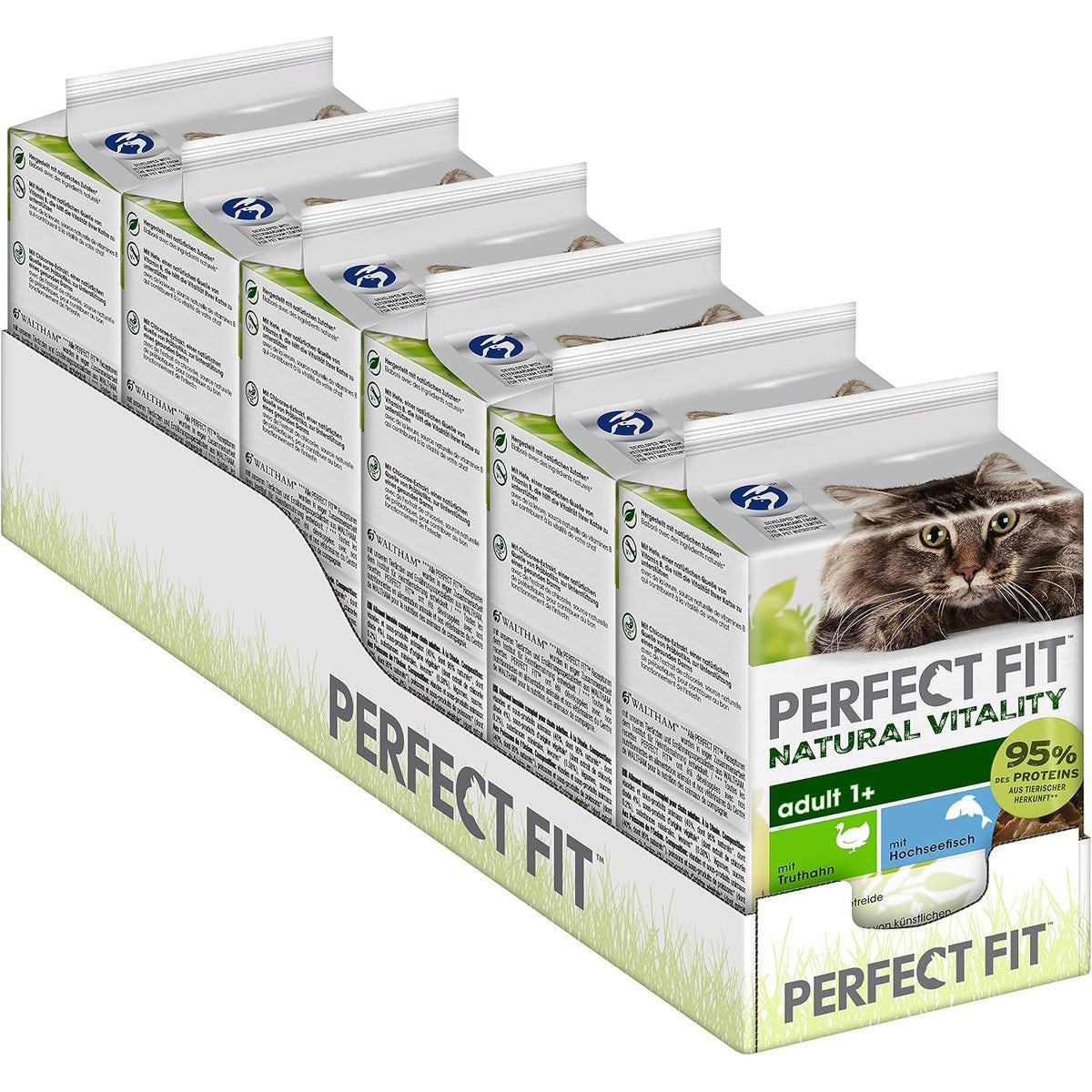 Perfect Fit Adult 1+ natvoer kattenvoer diepzeevis & kalkoen 36 x 50 g