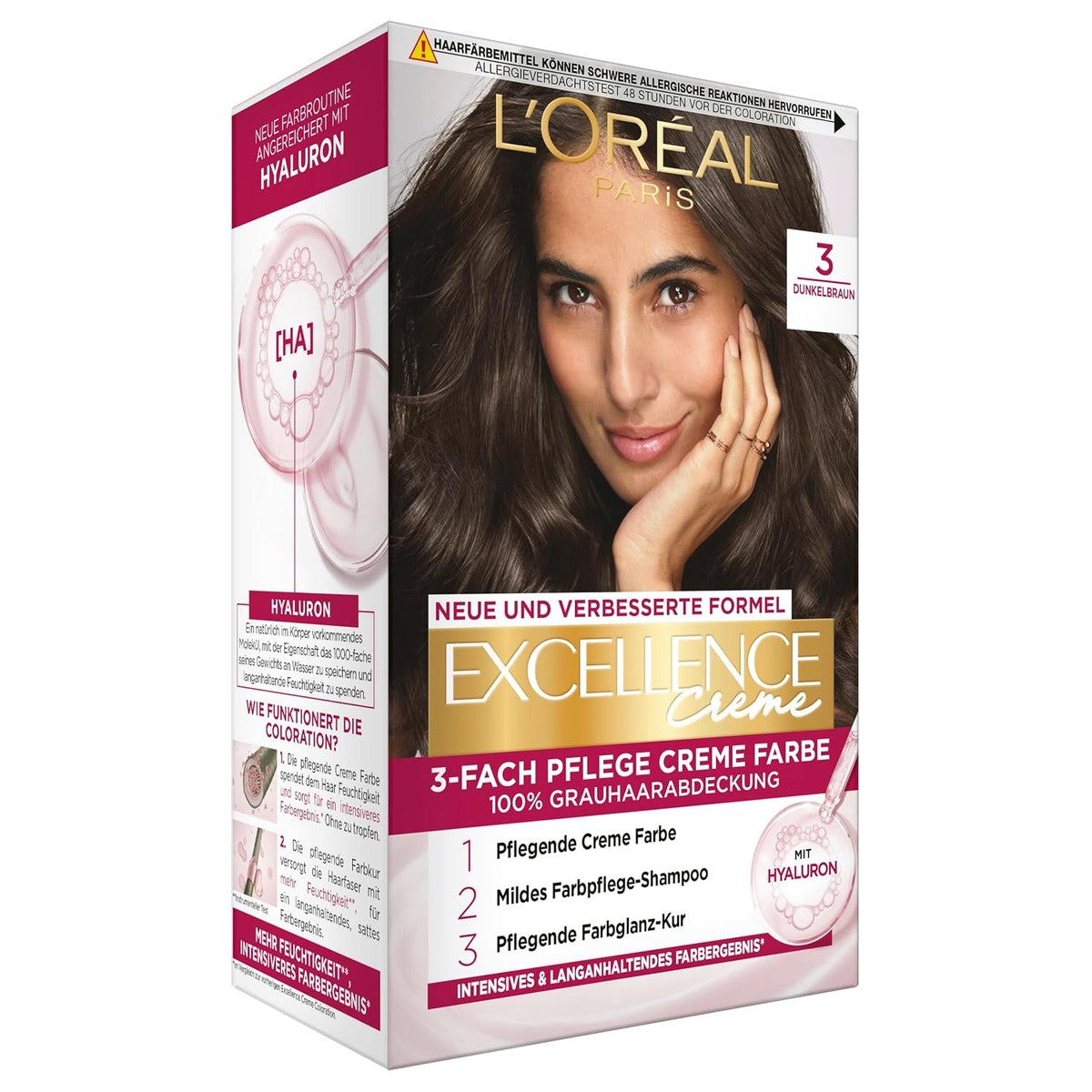 L'Oréal Paris Excellence Crème 3 donkerbruin 3 x 268 g – L'Oréal Paris