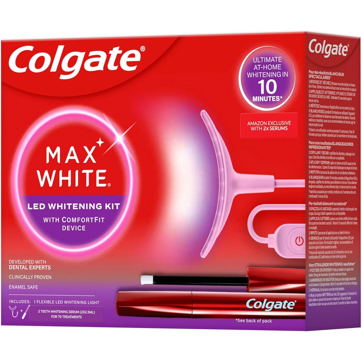 Colgate Max-witte led-whitening kit + overnight serum 2,5 ml – Colgate