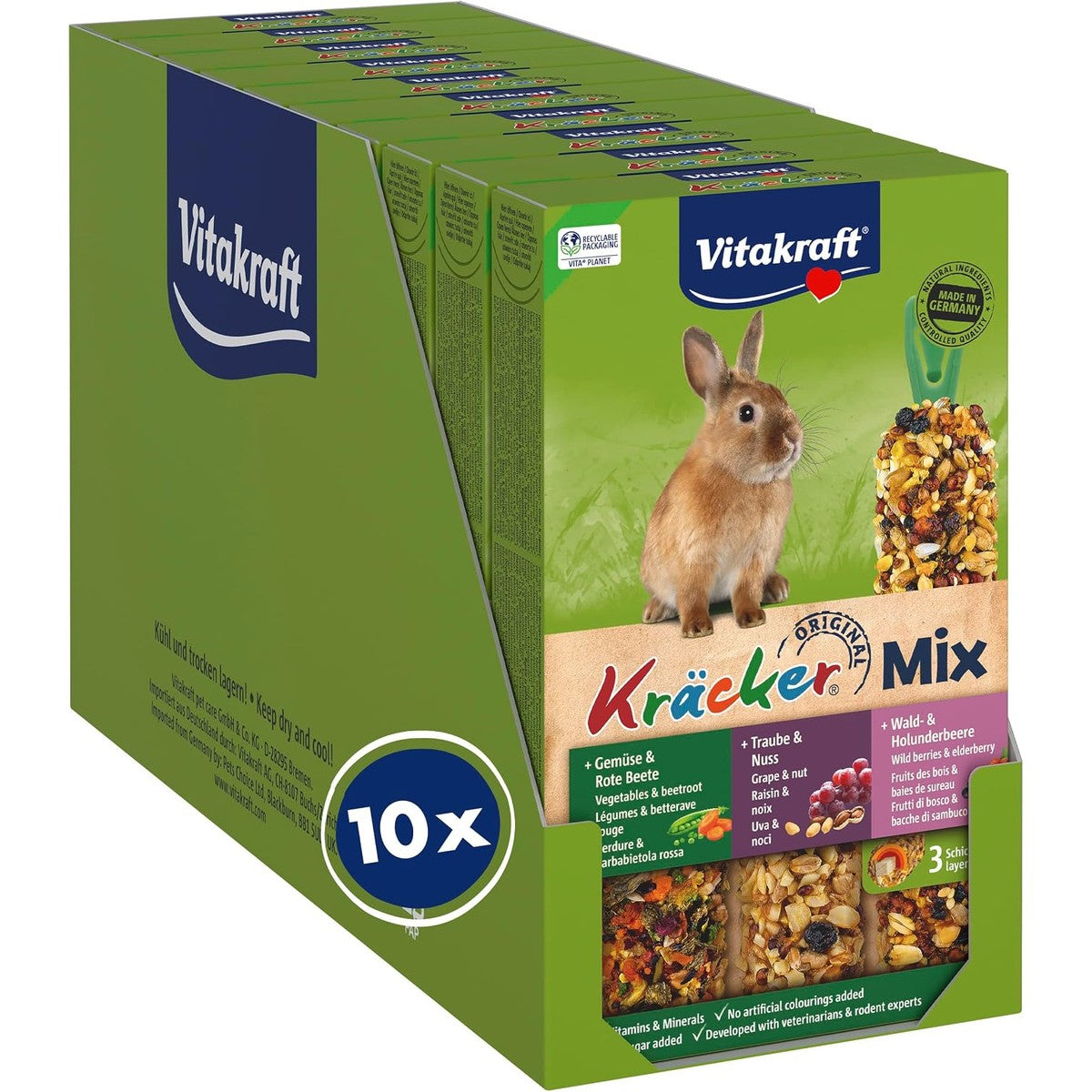 Vitakraft Cracker-mix knaagdiersnack dwergkonijn 10 x 168 g