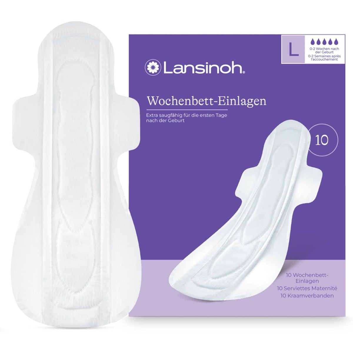 Lansinoh Wekelijkse inlegkruisjes voor sterke weekstroom, 10 stuks – Lansinoh
