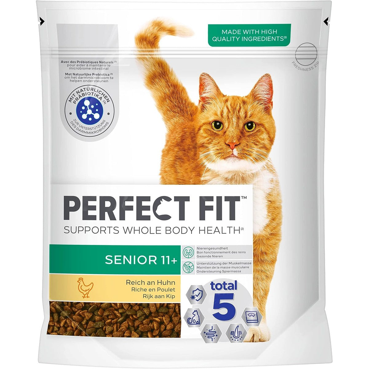 Perfect Fit Sensitive 1+ natvoer kattenvoer kip en zalm 3x4x85 g