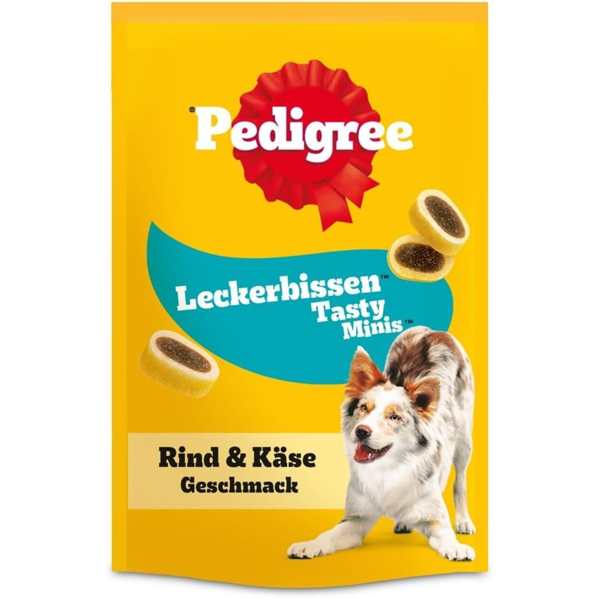Pedigree lekkernijen – kleine hondensnacks – ideaal voor de training of voor tussendoor, verschillende soorten, Mini-hapjes met rund en kaas – Pedigree