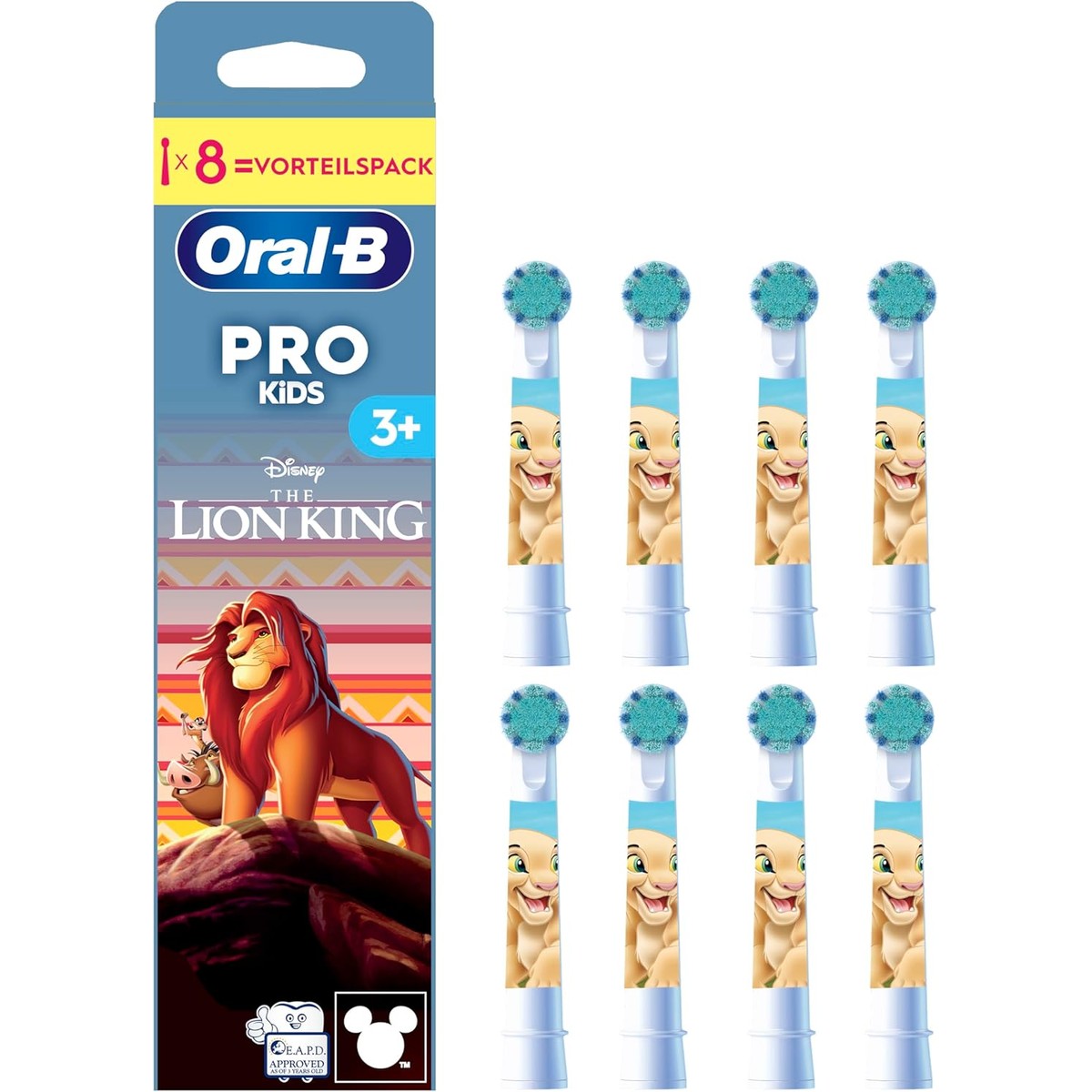 Oral-B Pro Kids 3+ Disney Leeuwenkoning opzetborstels wit 8 stuks – Oral-B
