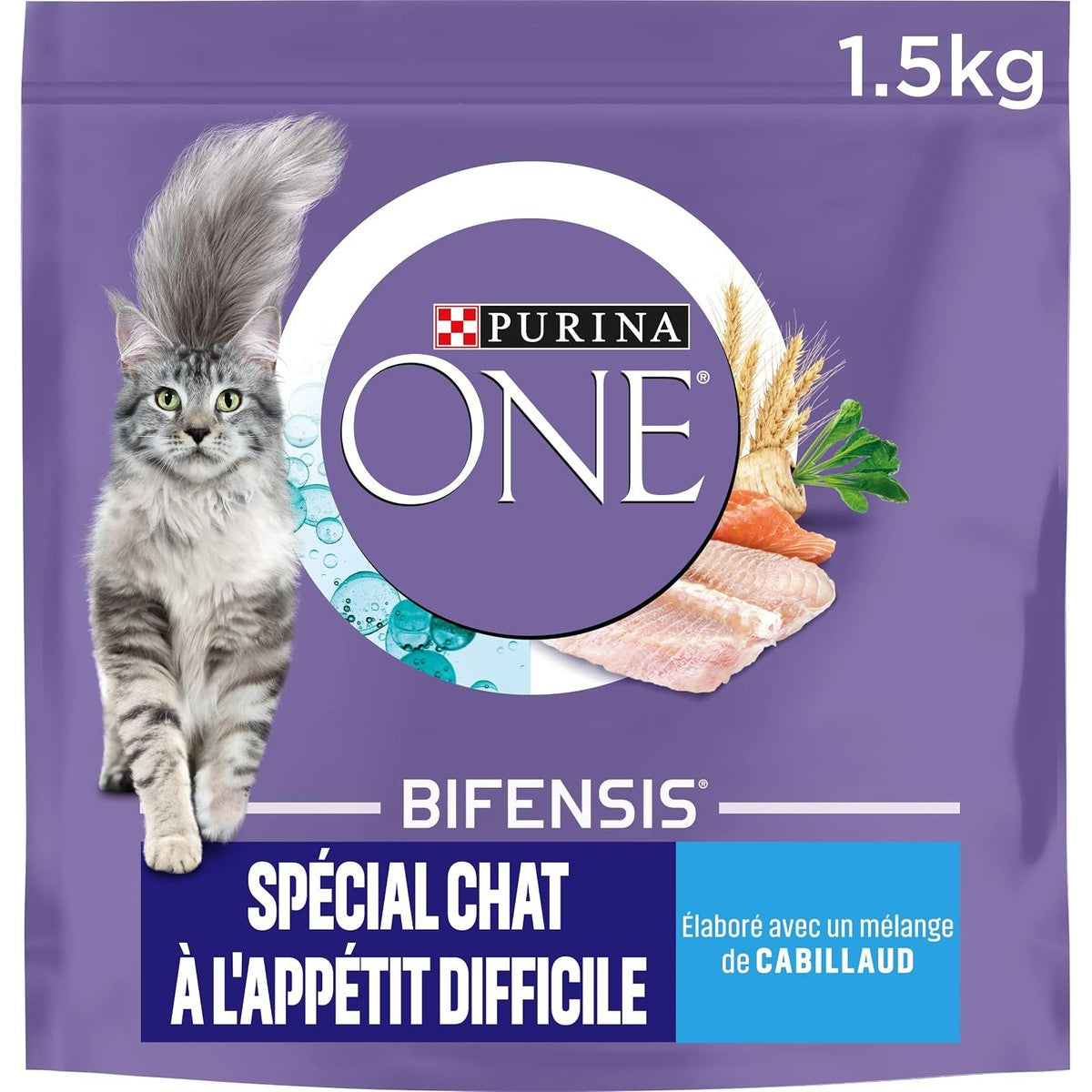 PURINA ONE Speciaal droogvoer kat kabeljauw en forel 1,5 kg