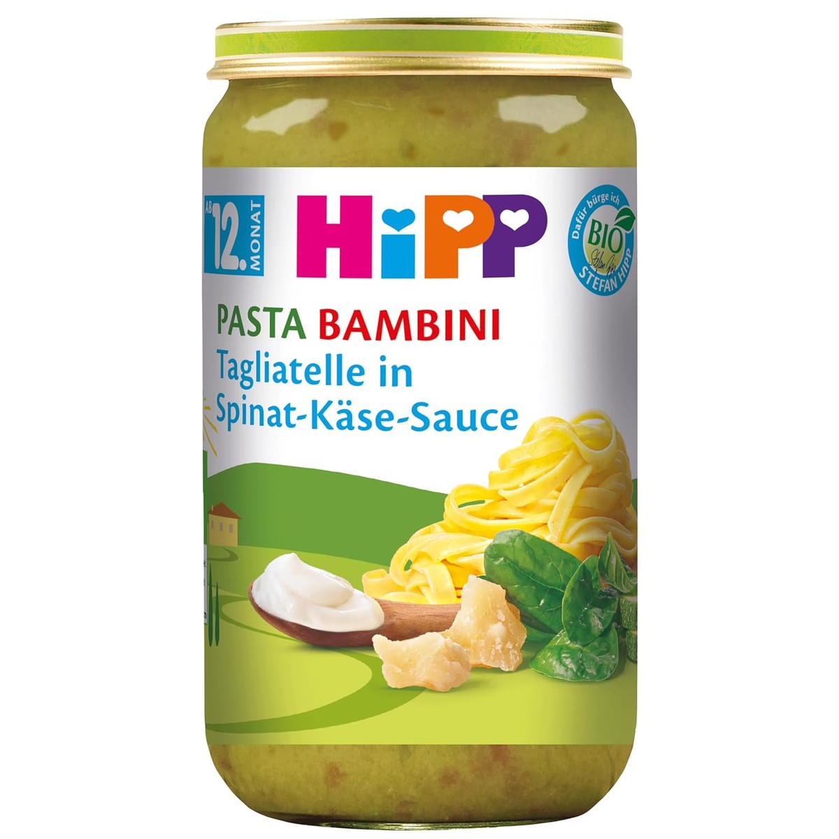 HiPP Pasta Bambini Tagliatelle spinazie-kaassaus 6 x 250 g – HiPP