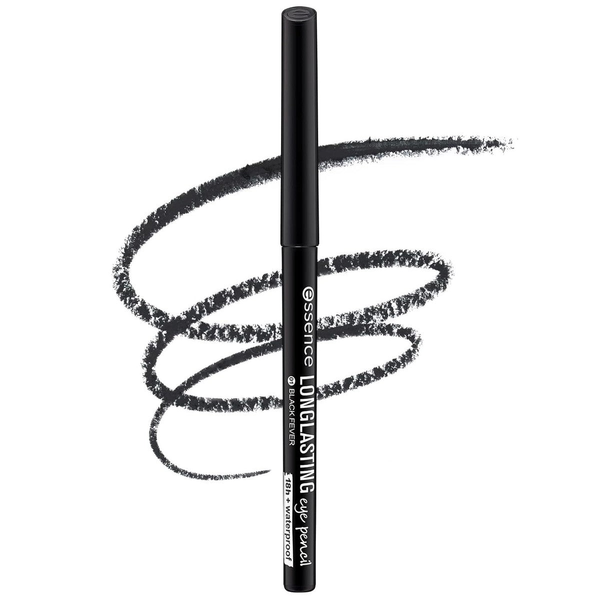 essence LONG-LASTING oogpotlood 01 Black Fever, draaibare kajalstift | Met intensieve kleurafgifte, veganistische cosmetica, waterbestendig, langdurig en zonder parfum, 0,28 g – Essence Cosmetics