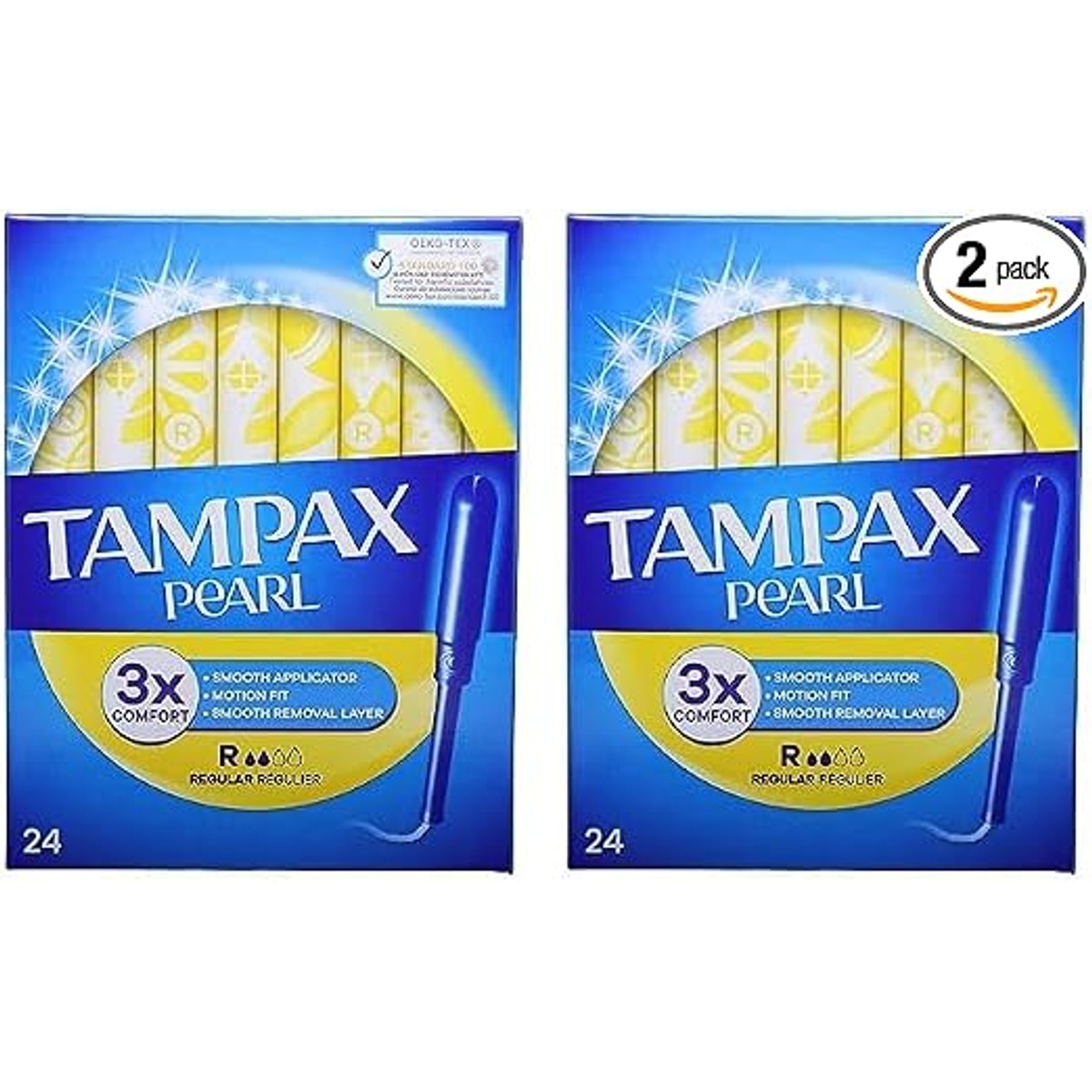 Tampax Pearl Regular Tampons met applicator, 24 stuks (Pack van 2) – Tampax