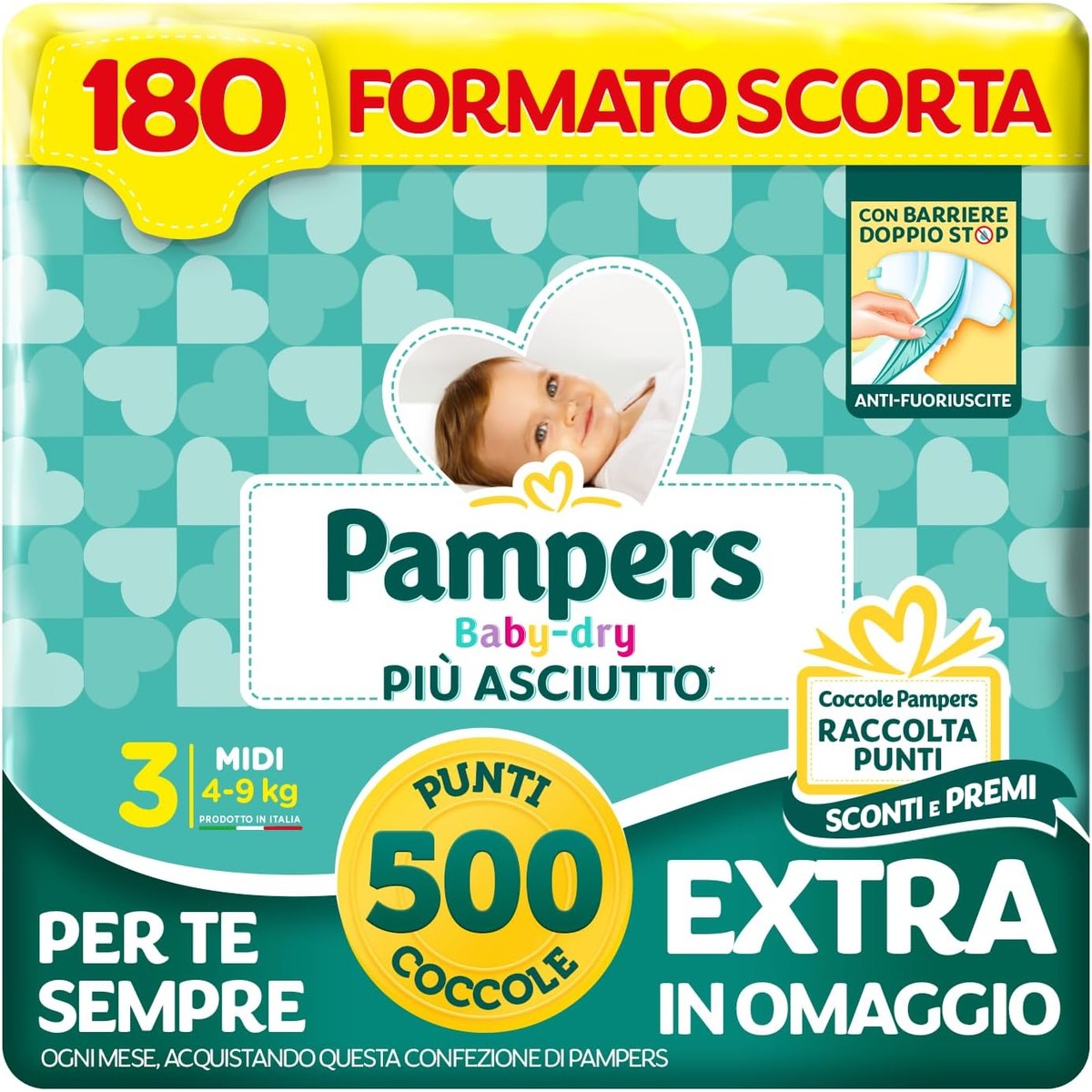 Pampers Baby Dry MIDI Größe 3 (4-9 kg) 180 luiers – Pampers