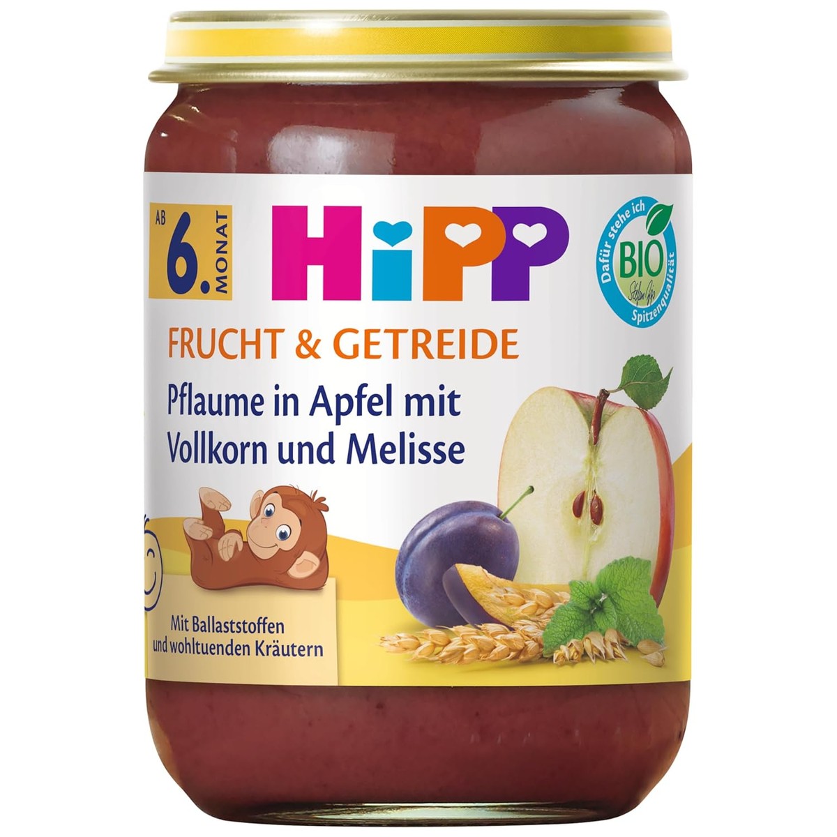 HiPP Biologische pruim in appel met volkoren en melisse 6 x 190 g – HiPP