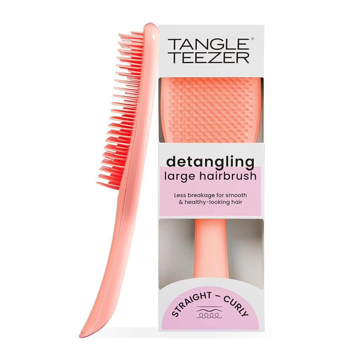 Tangle Teezer Grote Ultimate Detangler Haarborstel, nat en droog haar, ontwarringsborstel voor dik, krullend en lang haar, tweetraps borstelharen verminderen haarbreuk en knopen, perzik – Tangle Teezer