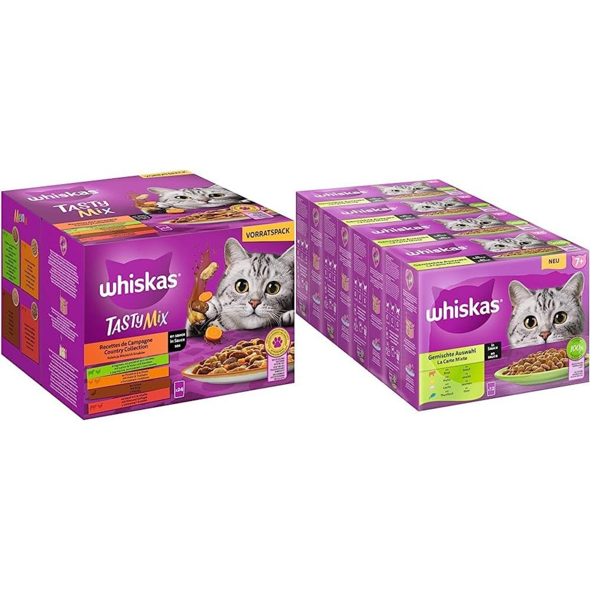 Whiskas kattenvoer Tasty Mix 1+ & Senior 7+ natvoer 72 x 85 g