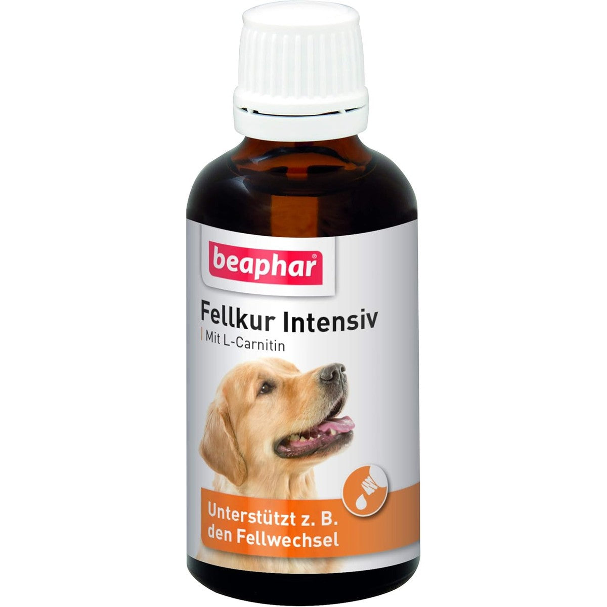 BEAPHAR - Vachtkuur intensief voor honden - huid- en vachtverzorging - Met vitamine B1, B2, B6, B12, E, L-carnitine - Ondersteunt U.A. De vachtverversing - 50 ml – beaphar