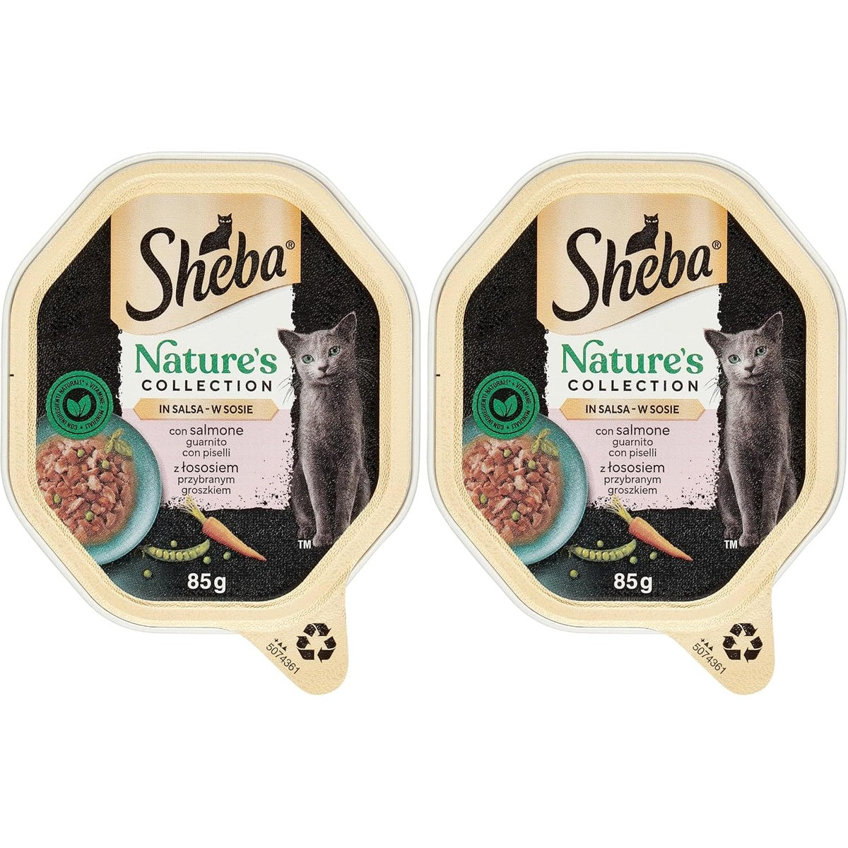 Sheba Nature's Collection natvoer kattenvoer zalm en erwten 22 x 85 g