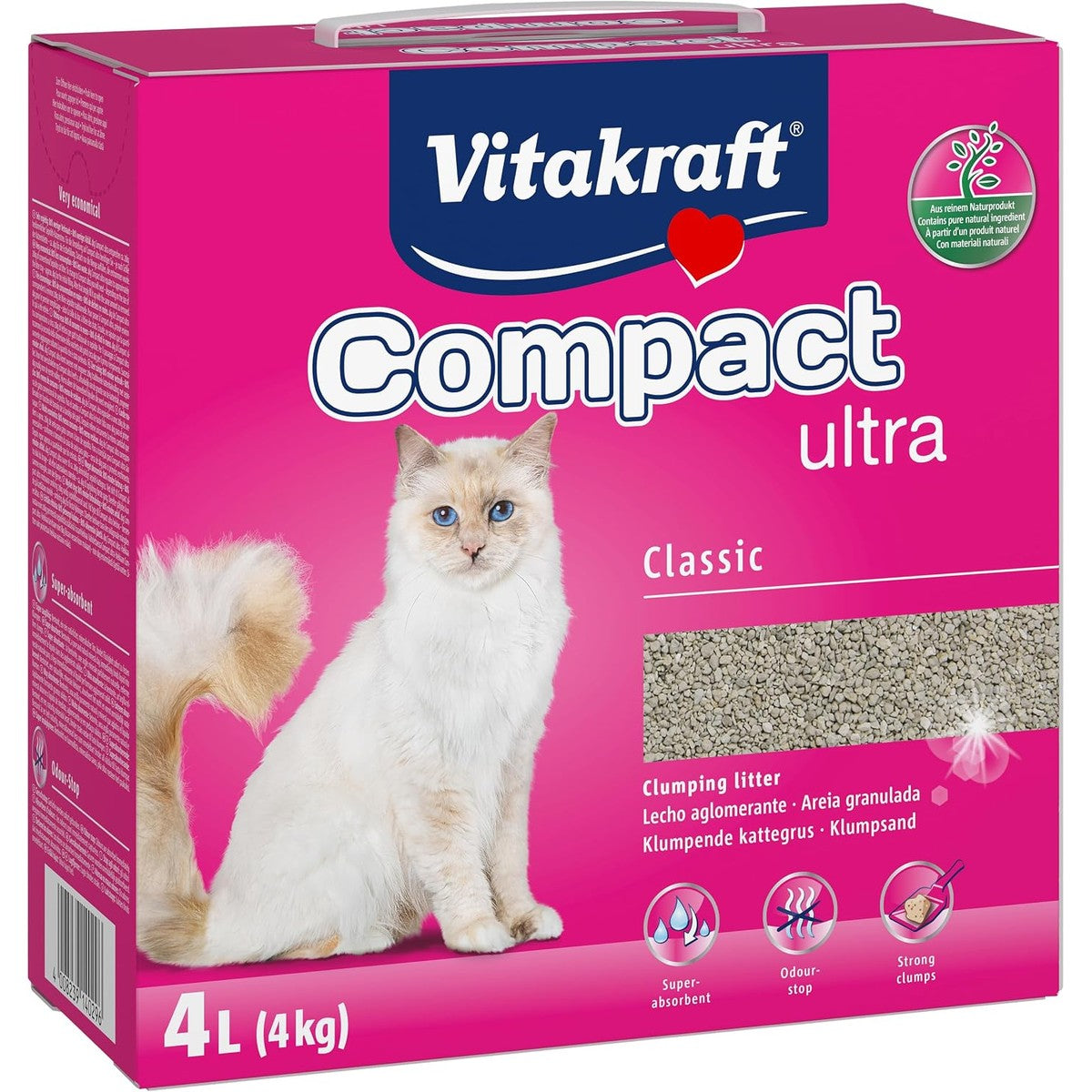 Vitakraft Compact Ultra Classic klonterende kattenbakvulling 4 kg