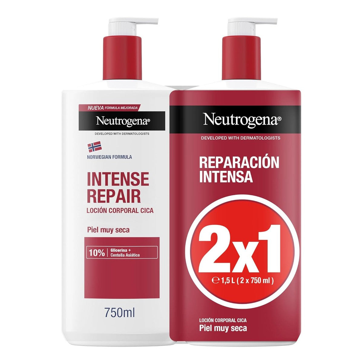 Neutrogena Noorse Formule CICA Body Lotion 2 x 750 ml – Neutrogena