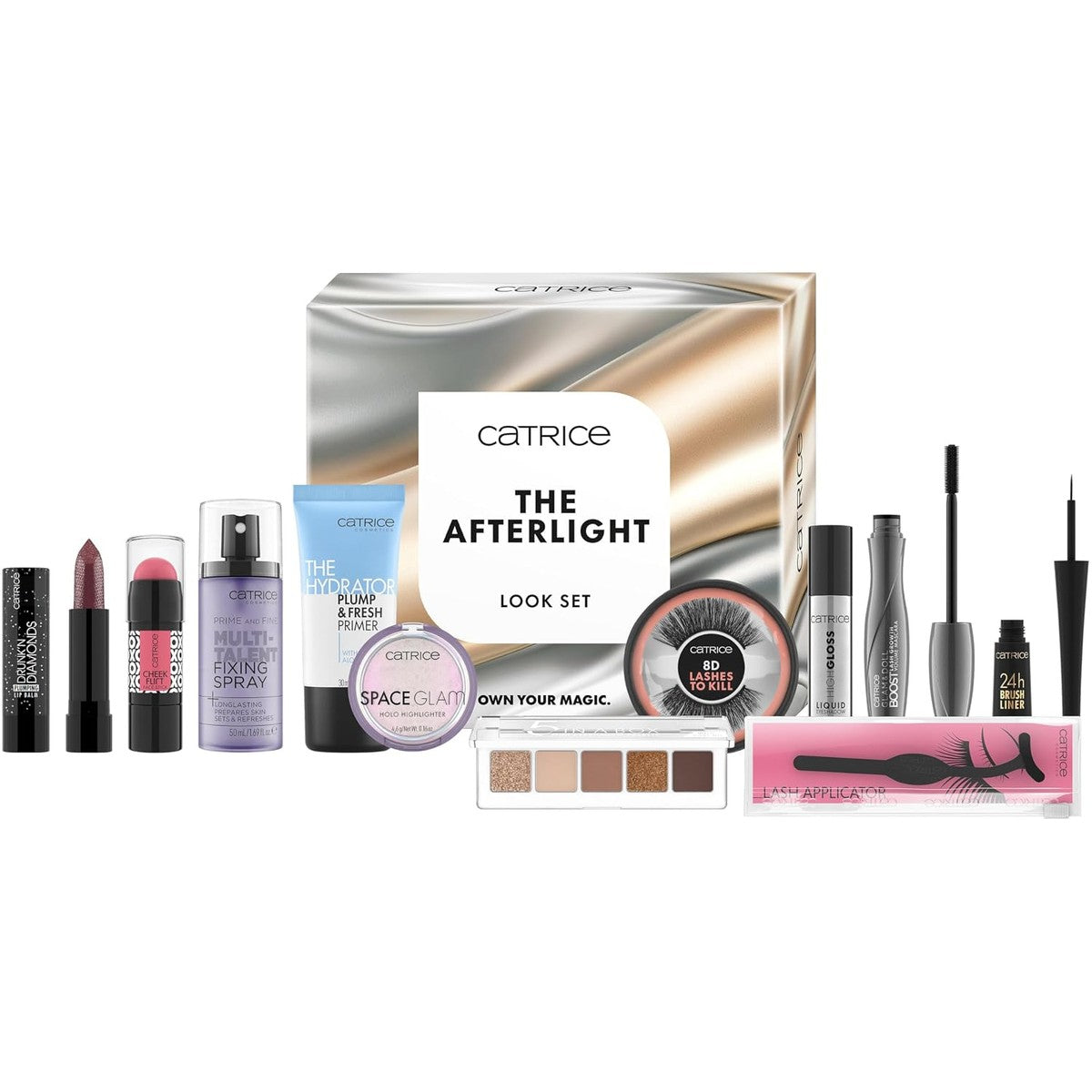 Catrice The Afterlight Look Set, 11-delige make-upset, dag-to-night looks, primer, mascara, highlighter, lippenbalsem en andere, tijdloos en veelzijdig – Catrice Cosmetics