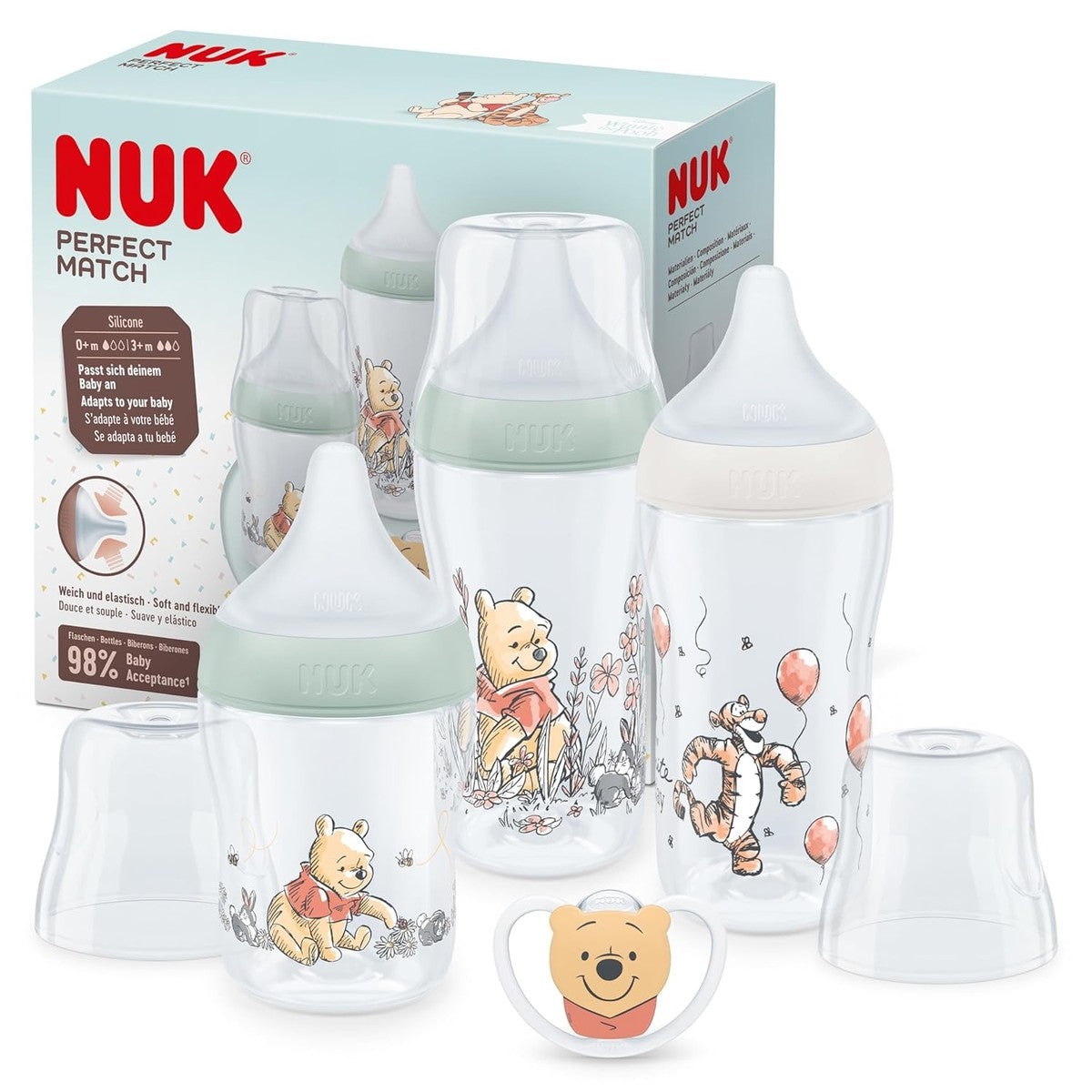 NUK Perfect Match Babyflessenset Winnie de Poeh 4 stuks – NUK