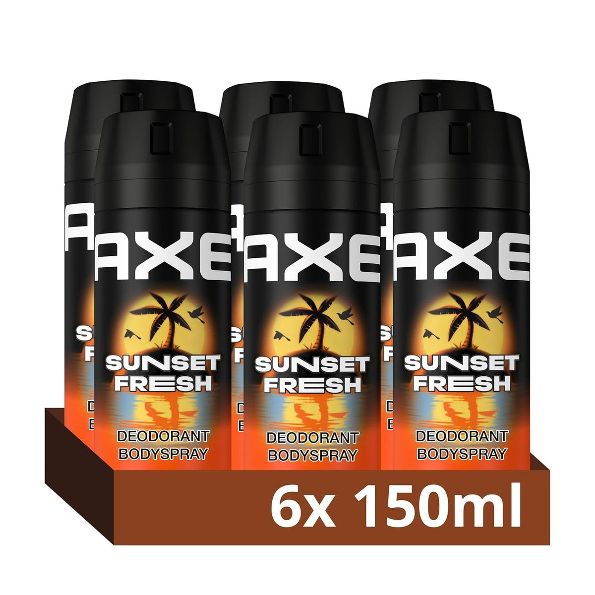 Axe Sunset Fresh Bodyspray zonder aluminiumzouten 6 x 150 ml – Axe