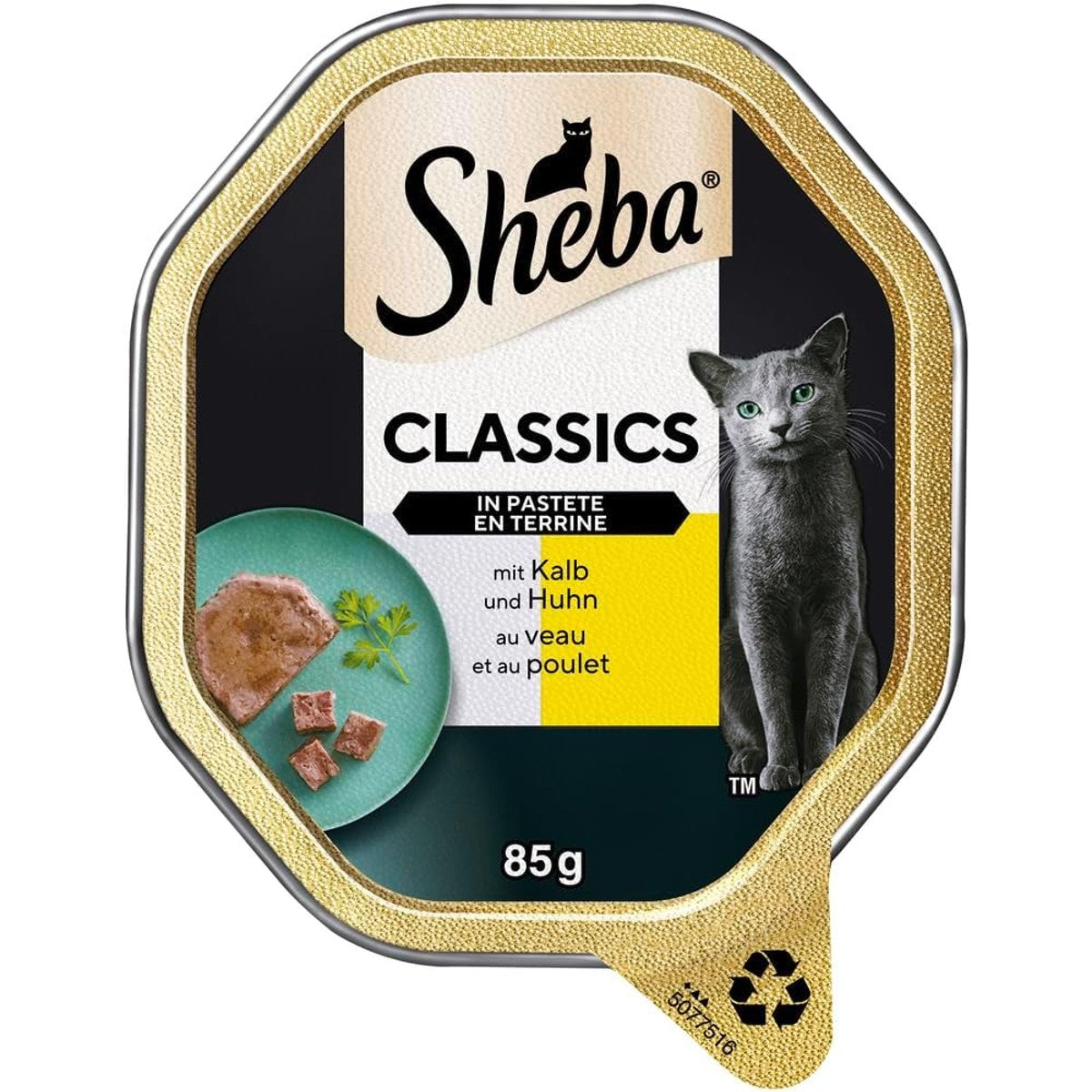 Sheba Classics natvoer kattenvoer paté kalf en kip 22 x 85 g