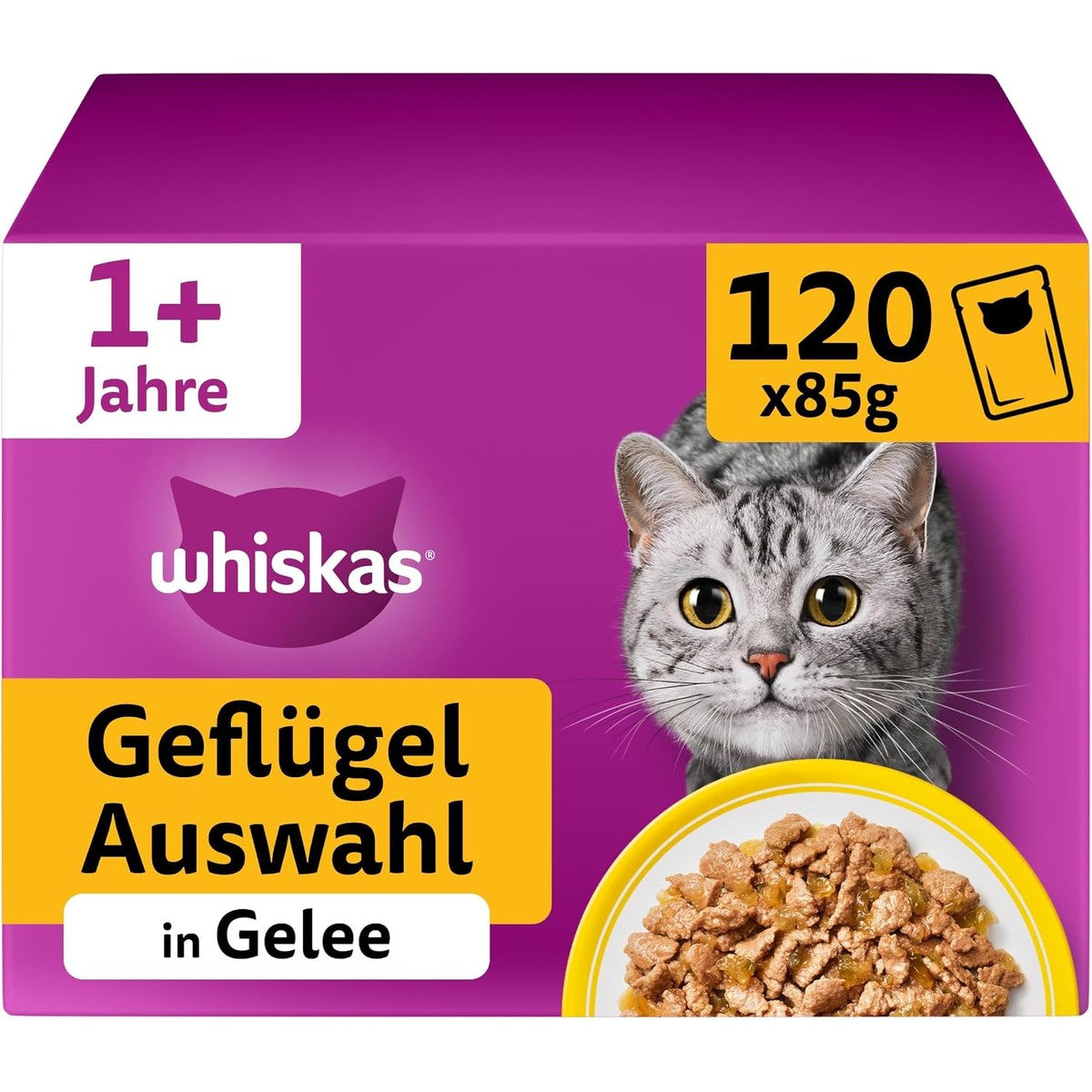 Whiskas natvoer kattenvoer gevogelte selectie 120 x 85 g