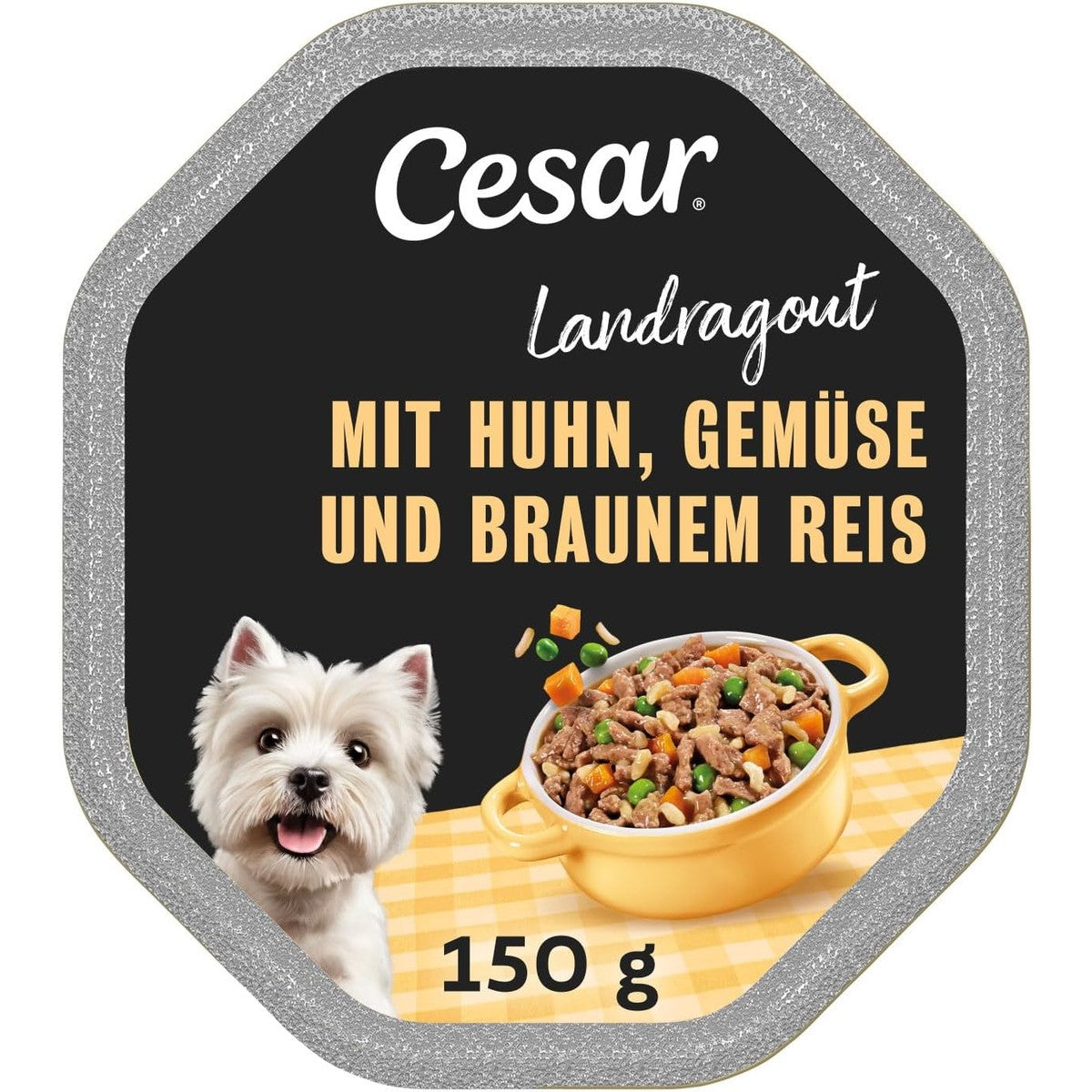 Cesar Landragout natvoer kip, bruine rijst en groenten 14 x 150 g