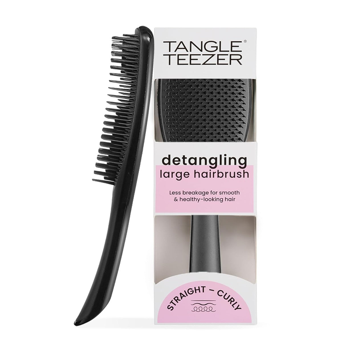 Tangle Teezer Grote Ultimate Detangler haarborstel, voor nat en droog haar, ontwarrende borstel voor dik, krullend en lang haar, tweetraps borstelharen verminderen haarbreuk en klitten, zwart – Tangle Teezer
