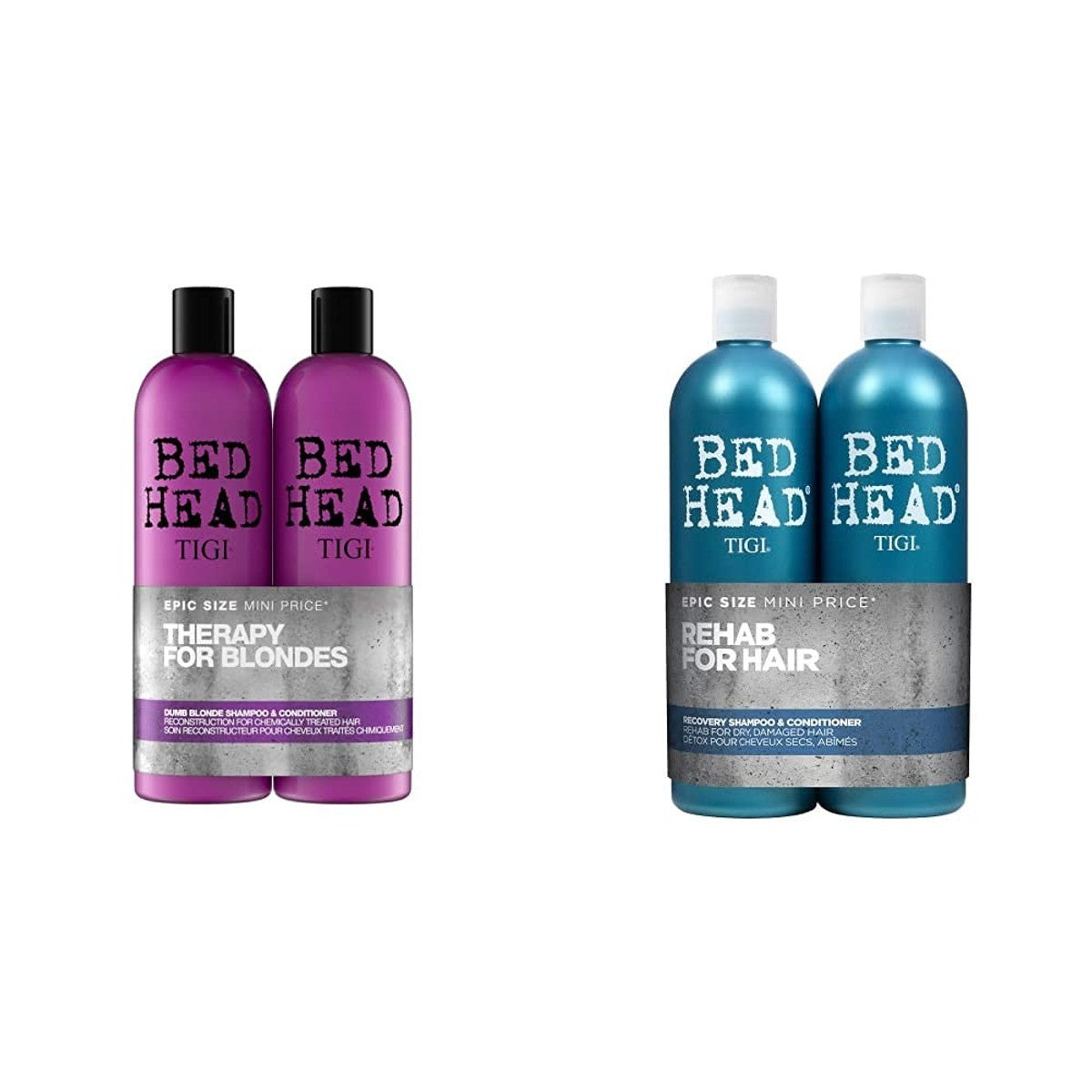 Dumb Blonde Shampoo en conditioner voor blond haar, 750 ml, 2 stuks & Bed Head by Tigi Urban Antidotes Recovery Shampoo en conditioner voor droog haar, 750 ml, 2 stuks – TIGI Bed Head