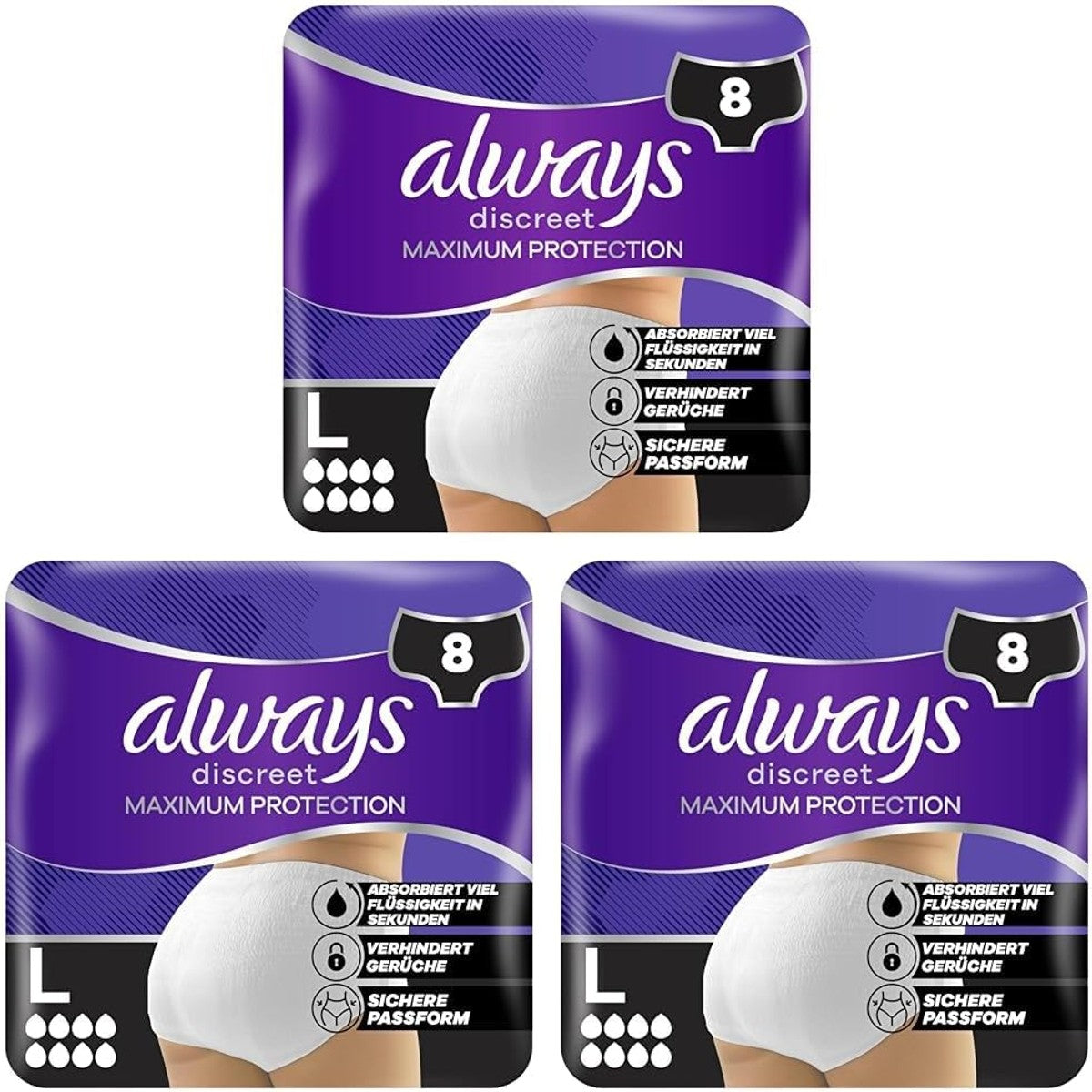 Always Discreet Maxi Schutz Höschen L – 3 x 8 stuks – Always Discreet