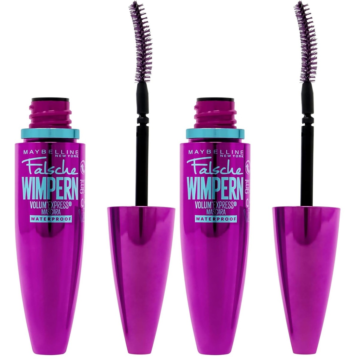 Maybelline New York Volum' Express valse wimpers mascara in Very Black waterbestendig, 11 ml (verpakking van 2) – MAYBELLINE
