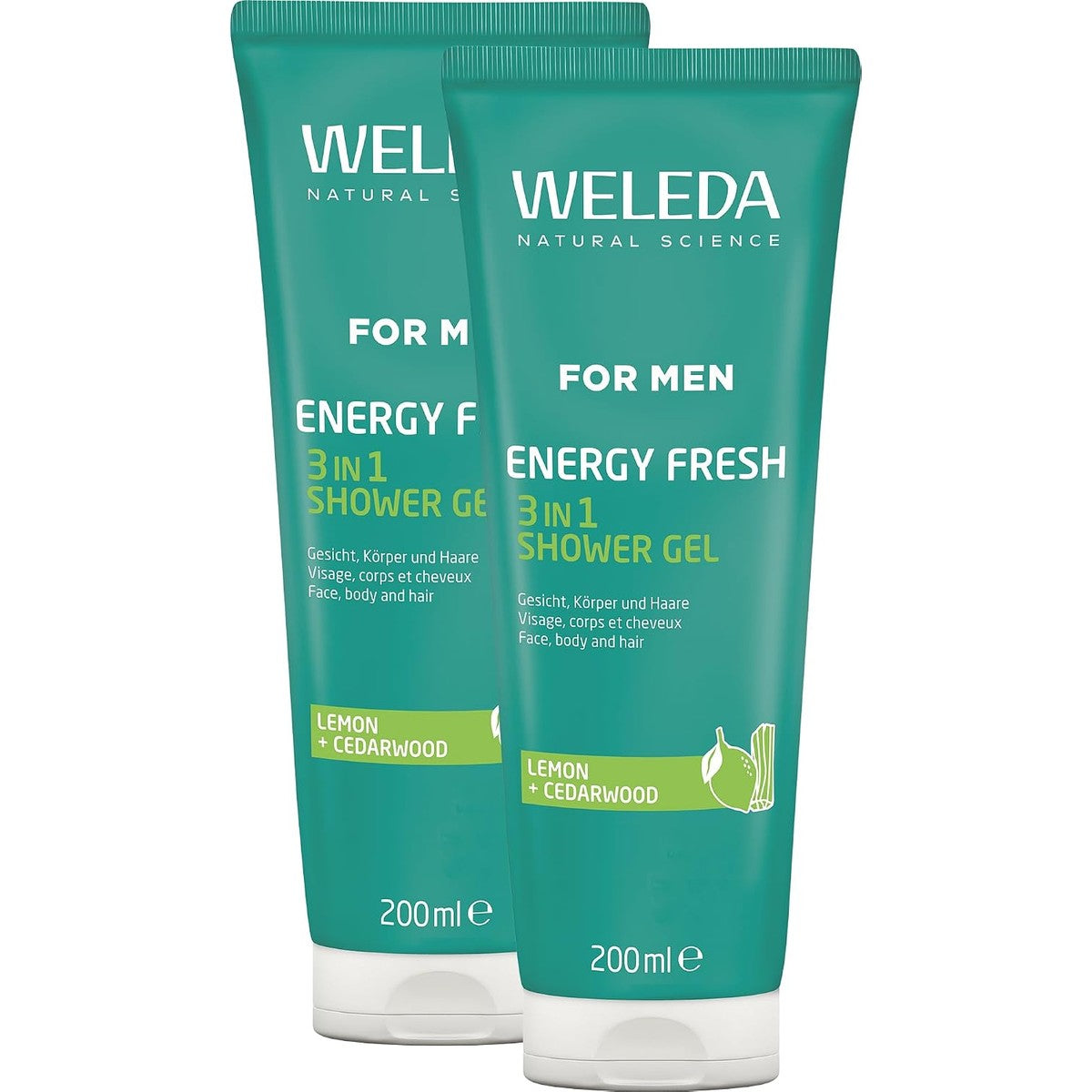 Weleda for Men 3-in-1 Douchegel & Shampoo Energy Fresh 2 x 200 ml