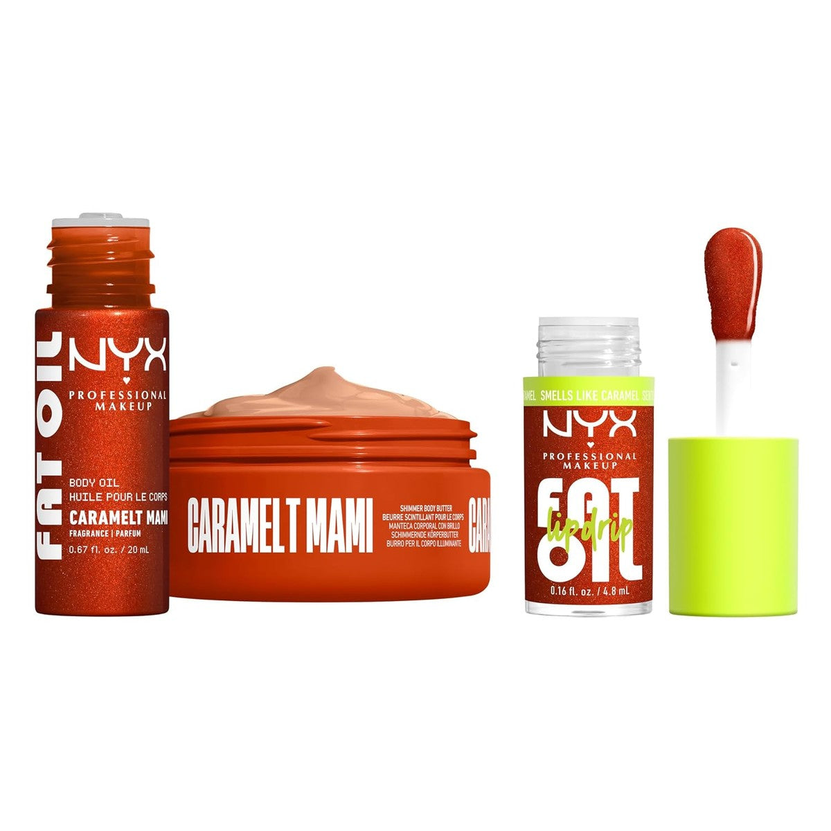 NYX Professional Makeup Fat Oil Lip & Body Kit, reisvriendelijk, herbruikbaar, caramel Mami – NYX PROFESSIONAL MAKEUP