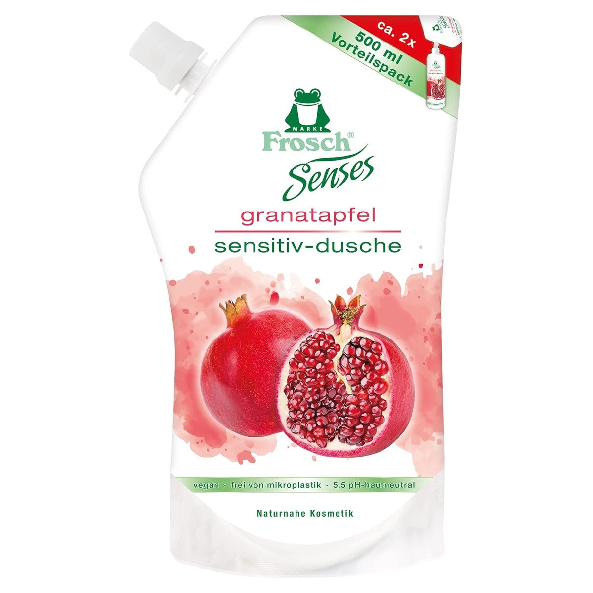 FROSCH Senses Granaatappel Sensitive Douchegel Navulzak 500 ml – FROSCH
