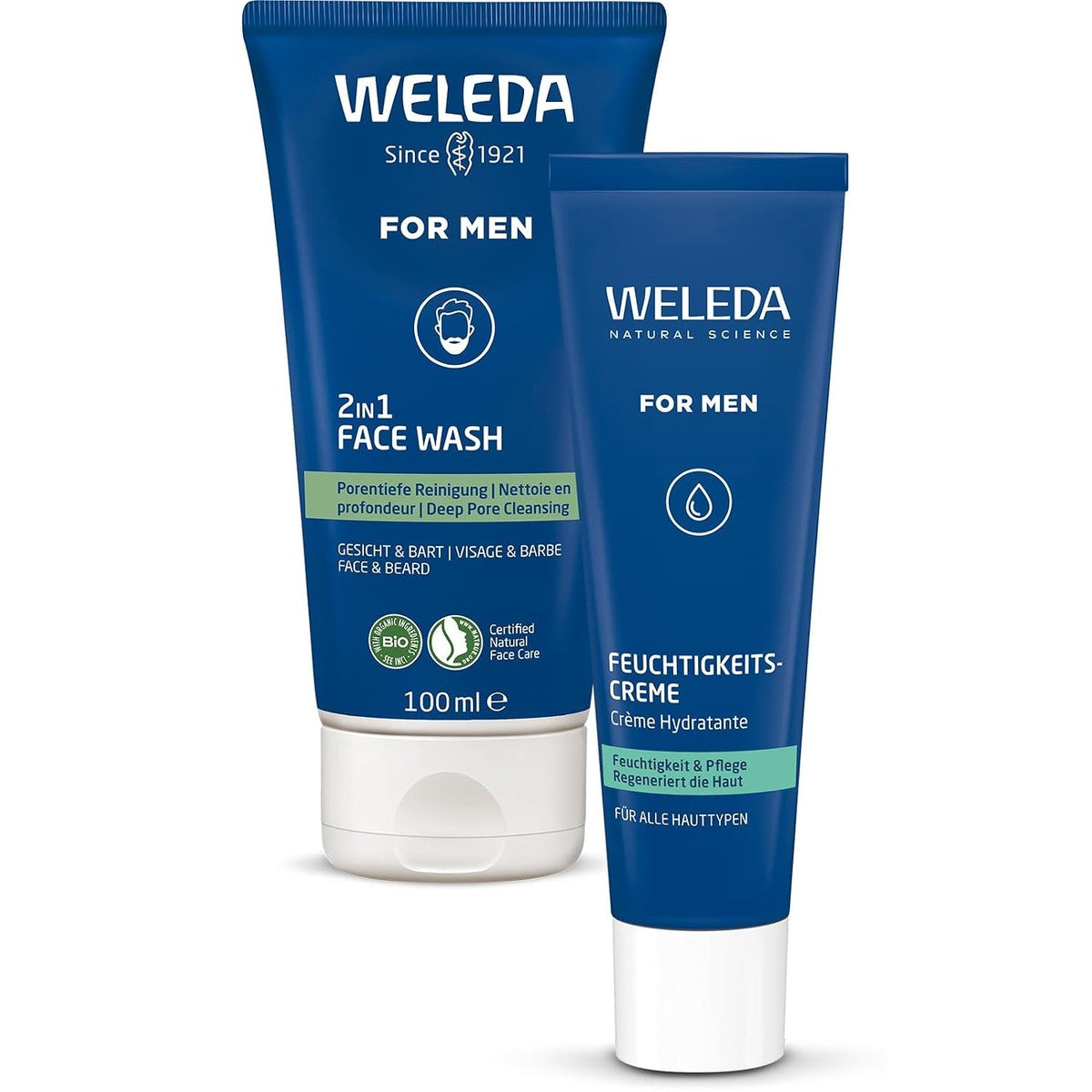 Weleda for Men Vochtinbrengende Crème en 2-in-1 Wasgel