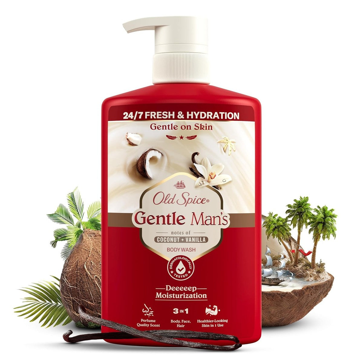Old Spice Gentle Man's Coconut + Vanilla 3-in-1 800 ml – Old Spice