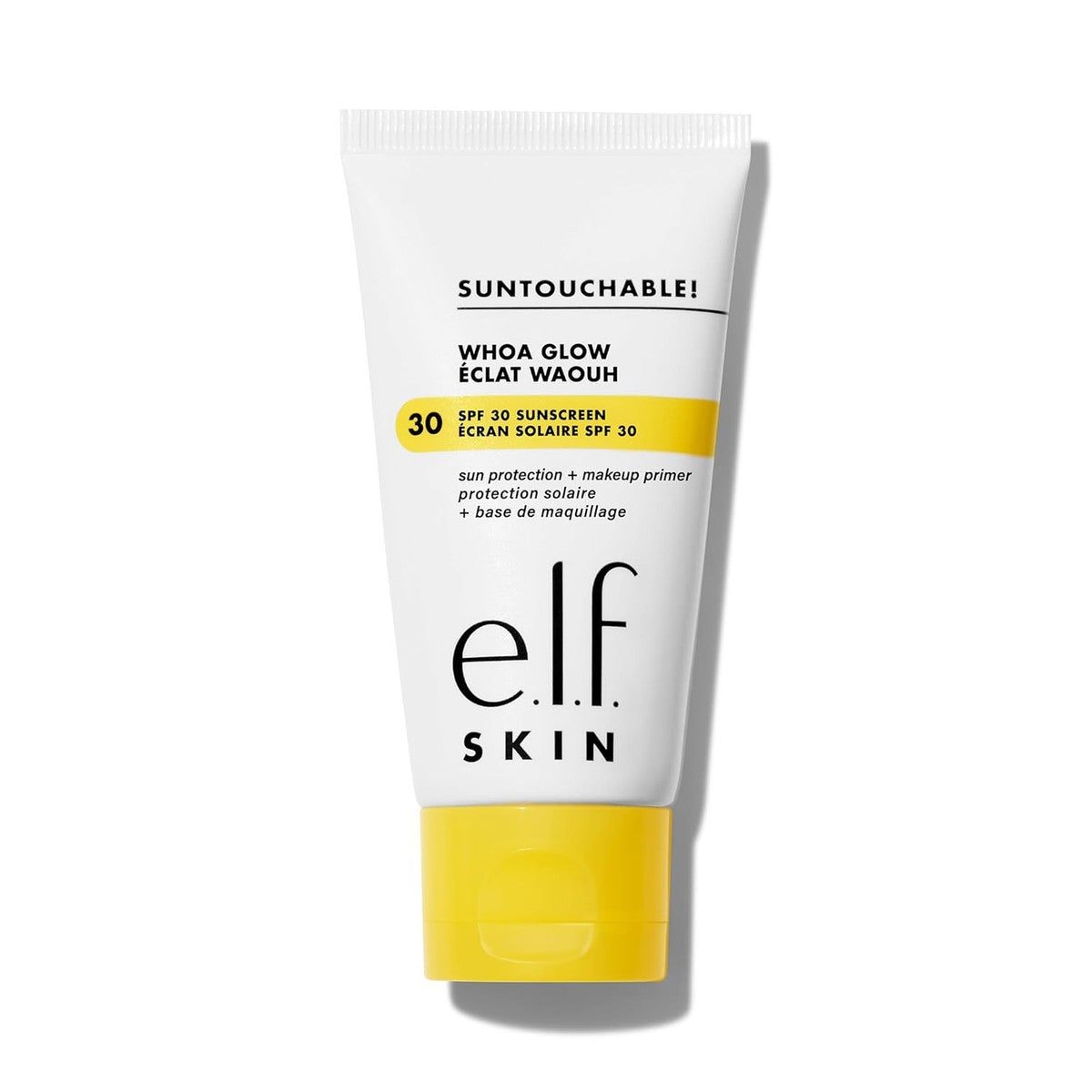e.l.f. SKIN Suntouchable Whoa Glow SPF 30, zonnebrandcrème en make-up primer voor een glanzende afwerking, gemaakt met hyaluronzuur, veganistisch en dierproefvrij, verpakking kan variëren, zonlicht | Gezichtszonnecrème & make-up foundation – e.l.f.