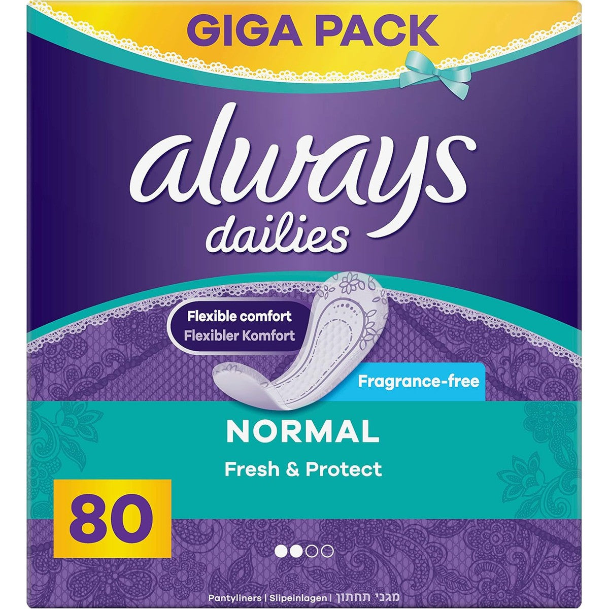 Always Dailies Normale Fresh & Protect Slippers, 80 stuks – Always