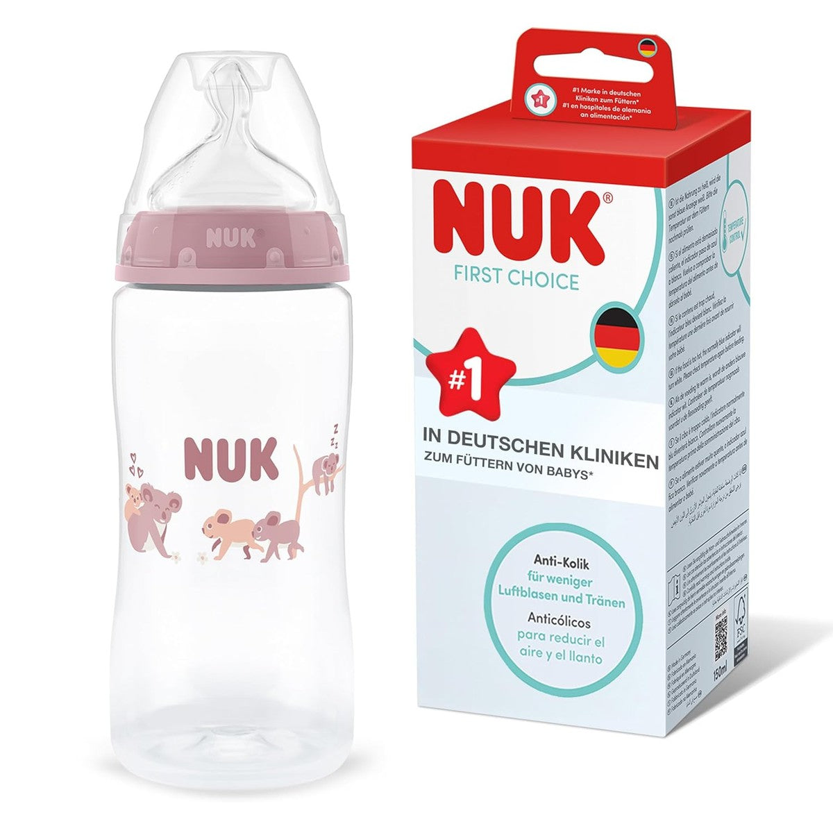 NUK First Choice babyfles Koala 3+ maanden 300 ml – NUK